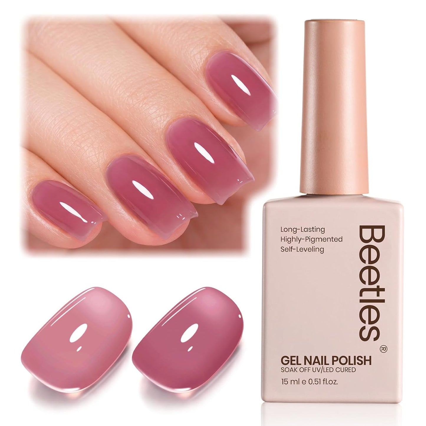 Beetles Purple Gel Polish - Lilac Light Purple Nail Color | 15ml Soak Off UV LED Gel for Summer Manicure