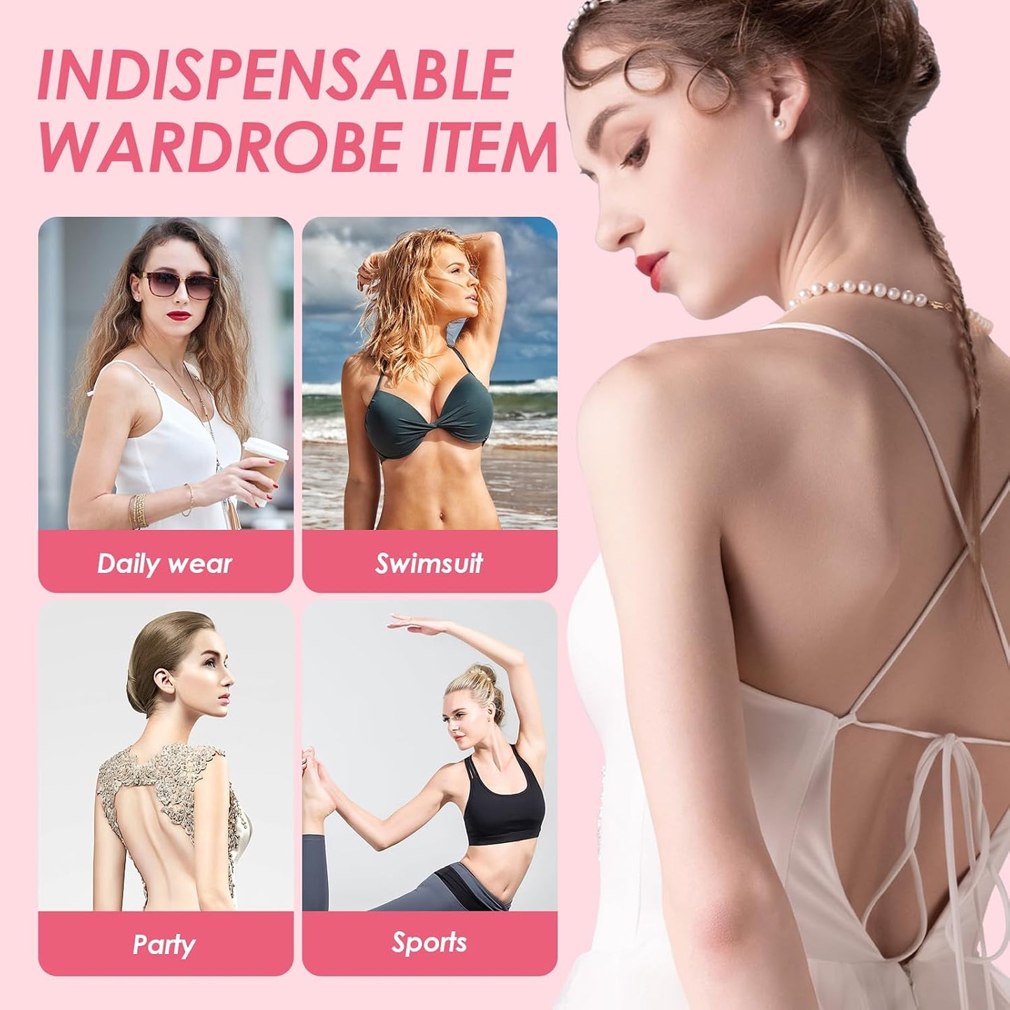 Invisible Lift Inserts - Double-Sided Sticky Bra for Ultimate Push-Up Support | Versatile for All Occasions