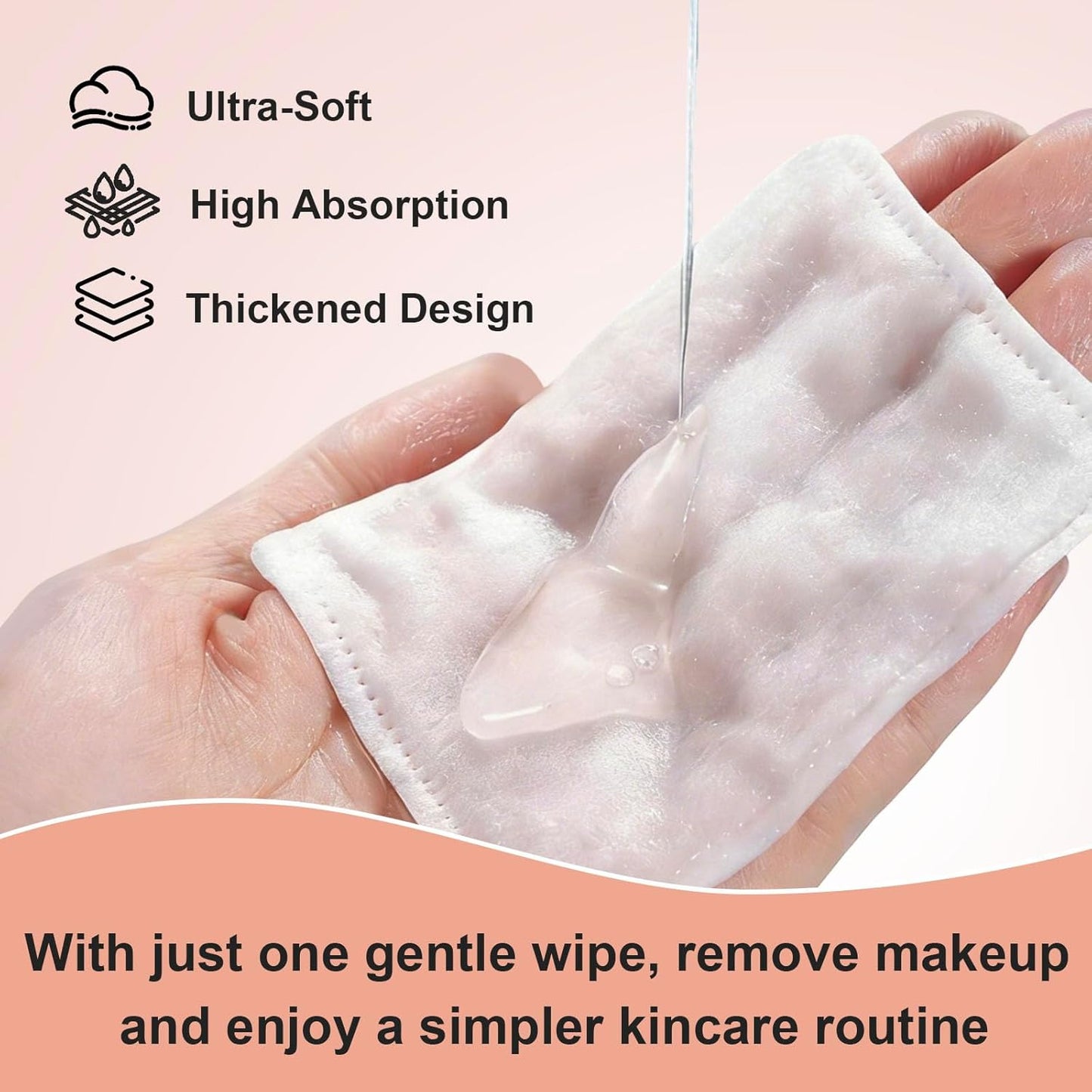 Large Cotton Pads - 300 Count Makeup Remover Rounds for Sensitive Skin | Ultra-Absorbent Hypoallergenic, Soft & Lint-Free