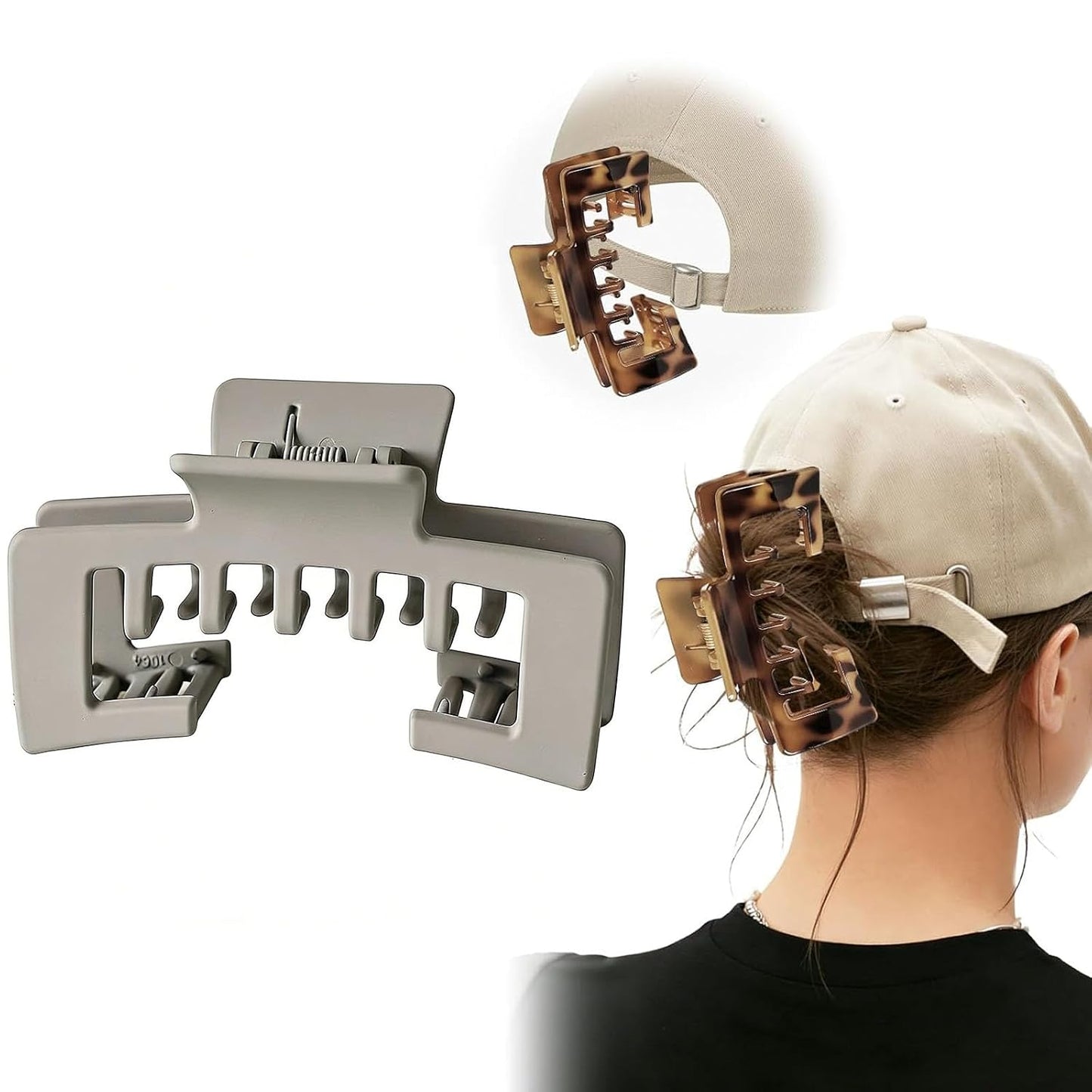 Large Hair Claw Clip for Baseball Caps - Non-Slip Strong Hold for Thick Hair | 5PCS