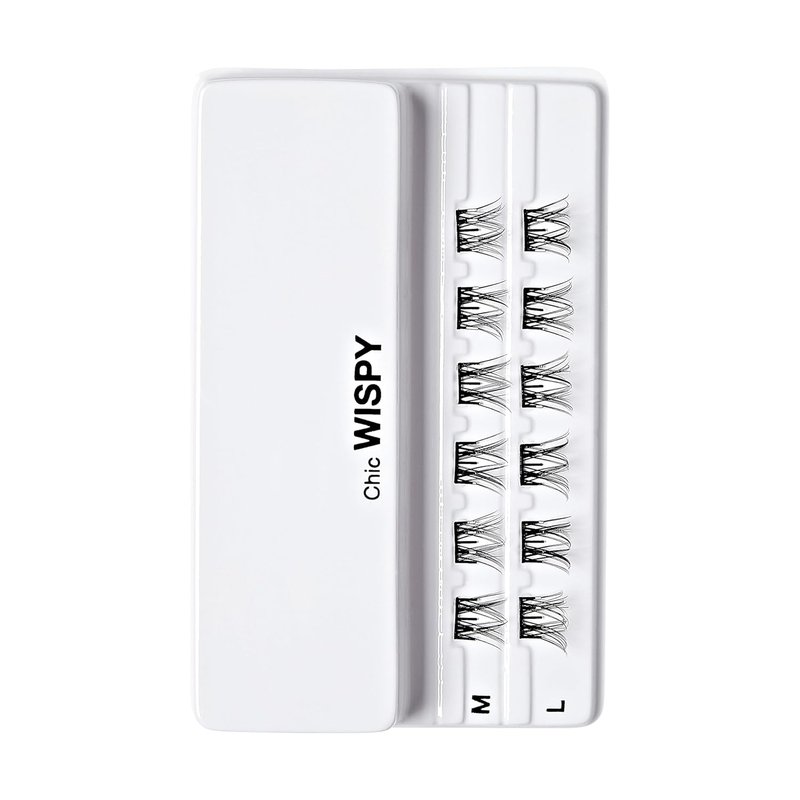 Kiss Impress Falsies Eyelashes - Self-Adhesive Natural Volume Lashes, 12mm-14mm, Black | No Glue Needed, Invisible Band