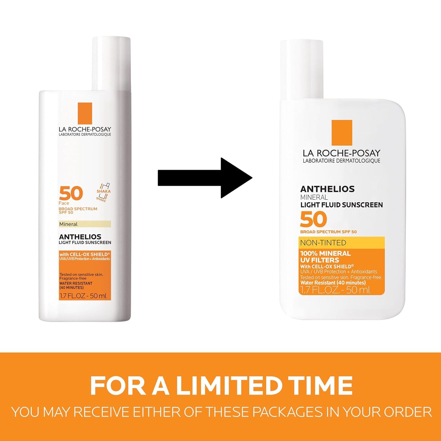 La Roche-Posay Anthelios Sunscreen SPF 40 - Ultra-Light Fluid, Oil-Free, Fast-Absorbing Face Protection