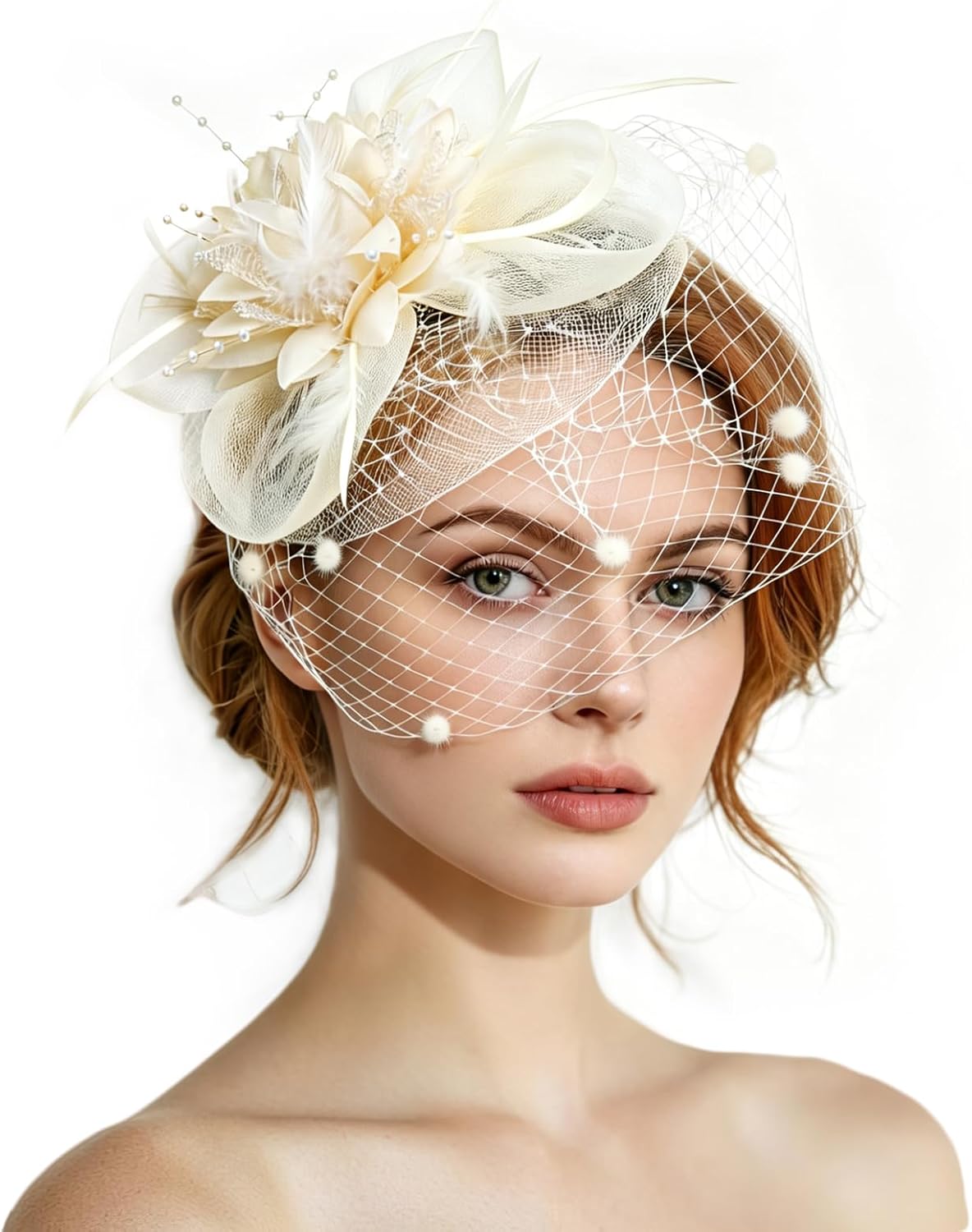 Women’s Flower Fascinator Hat - Elegant Headband & Clip Tea Party Accessory | Perfect for Women & Girls