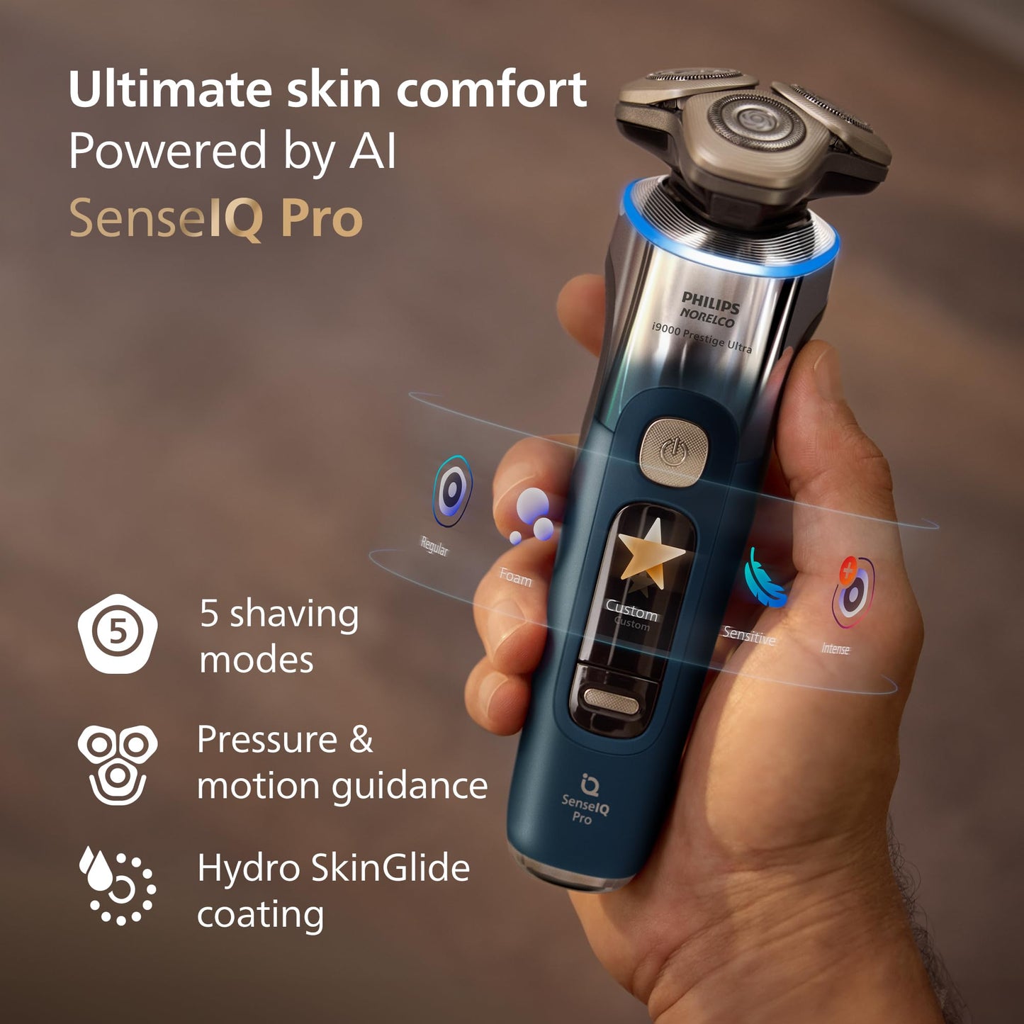 Philips Norelco Shaver i9000 Prestige Ultra Special Edition - Wet & Dry Electric Shaver, SenseIQ Pro Technology, Triple Lift & Cut System, 360 Rotating NanoTech Precision Blades, Model XP9406/93