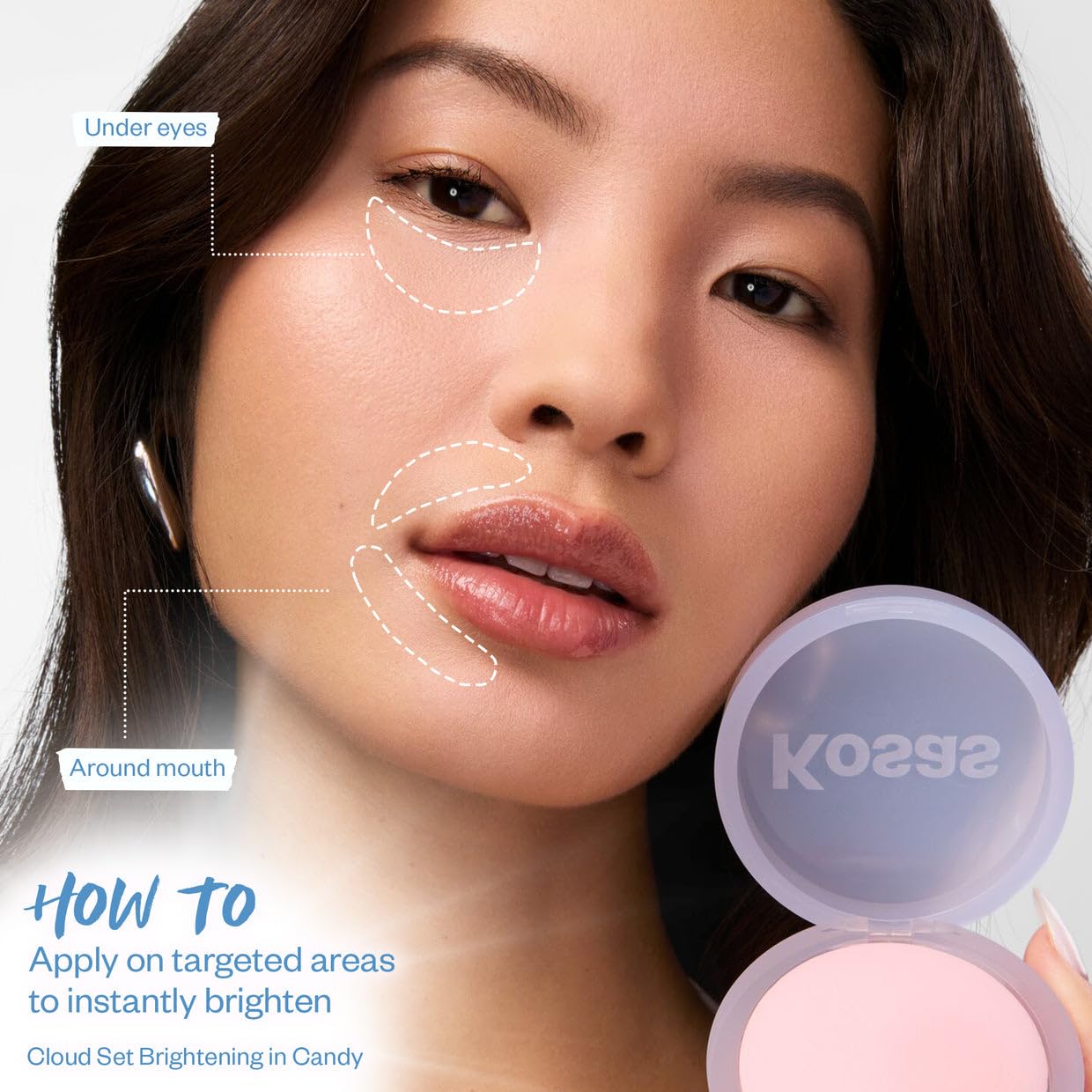 Kosas Brightening Baked Under Eye Setting Powder - Talc-Free Soft Focus Finish | Candy Color