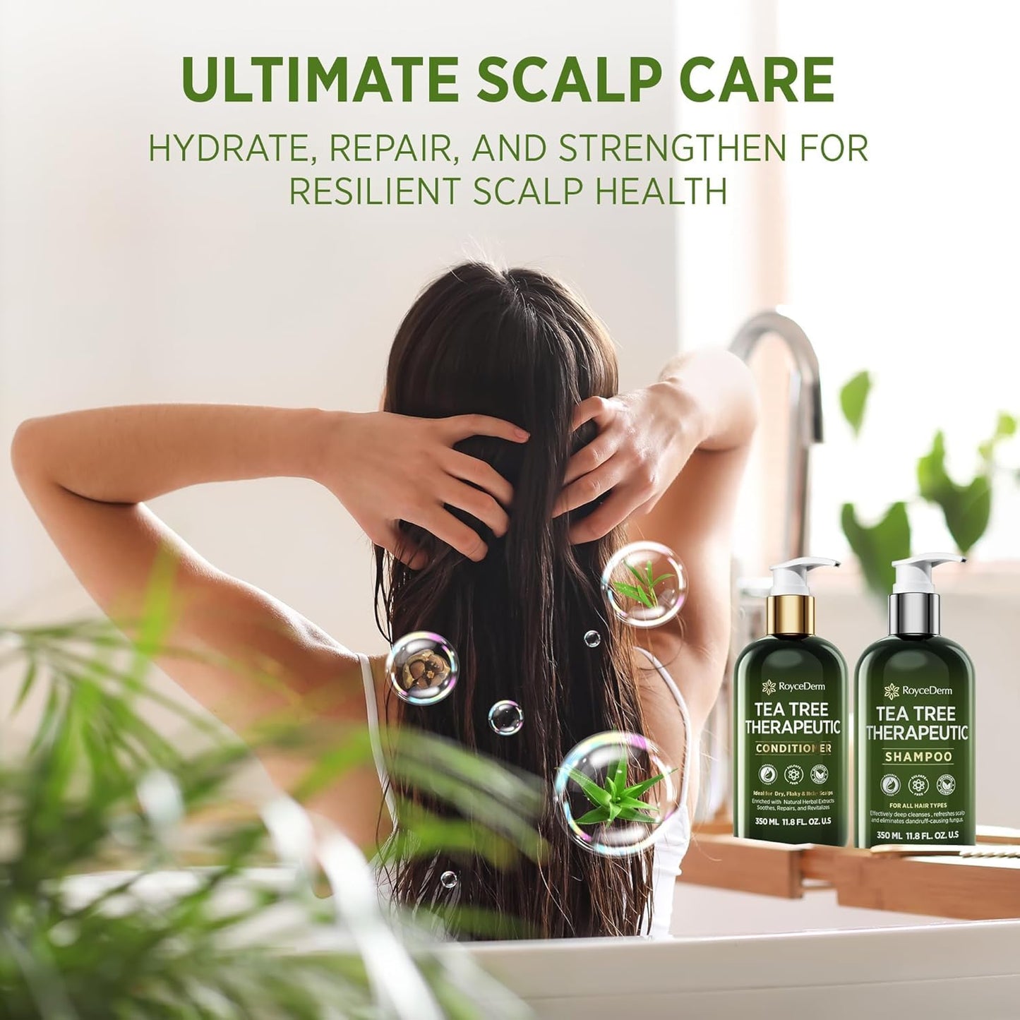 Tea Tree Antifungal Shampoo & Conditioner - Complete Scalp Care for Folliculitis, Dry & Itchy Scalp | Paraben & Sulfate Free