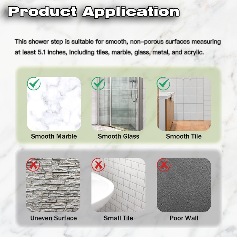 Shower Foot Rest for Shaving Legs,Shaving Stool with Vacuum Suction Cup,Foldable Reusable Shower Step for Shaving Legs,Shaving Step for Inside Shower
