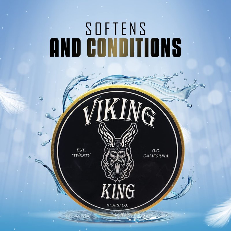 VIKING KING BEARD CO. Beard Balm - Silver (Unscented) - All Natural Beard Softener and Conditioner - Men's Grooming Product - 4 Ounce Tin