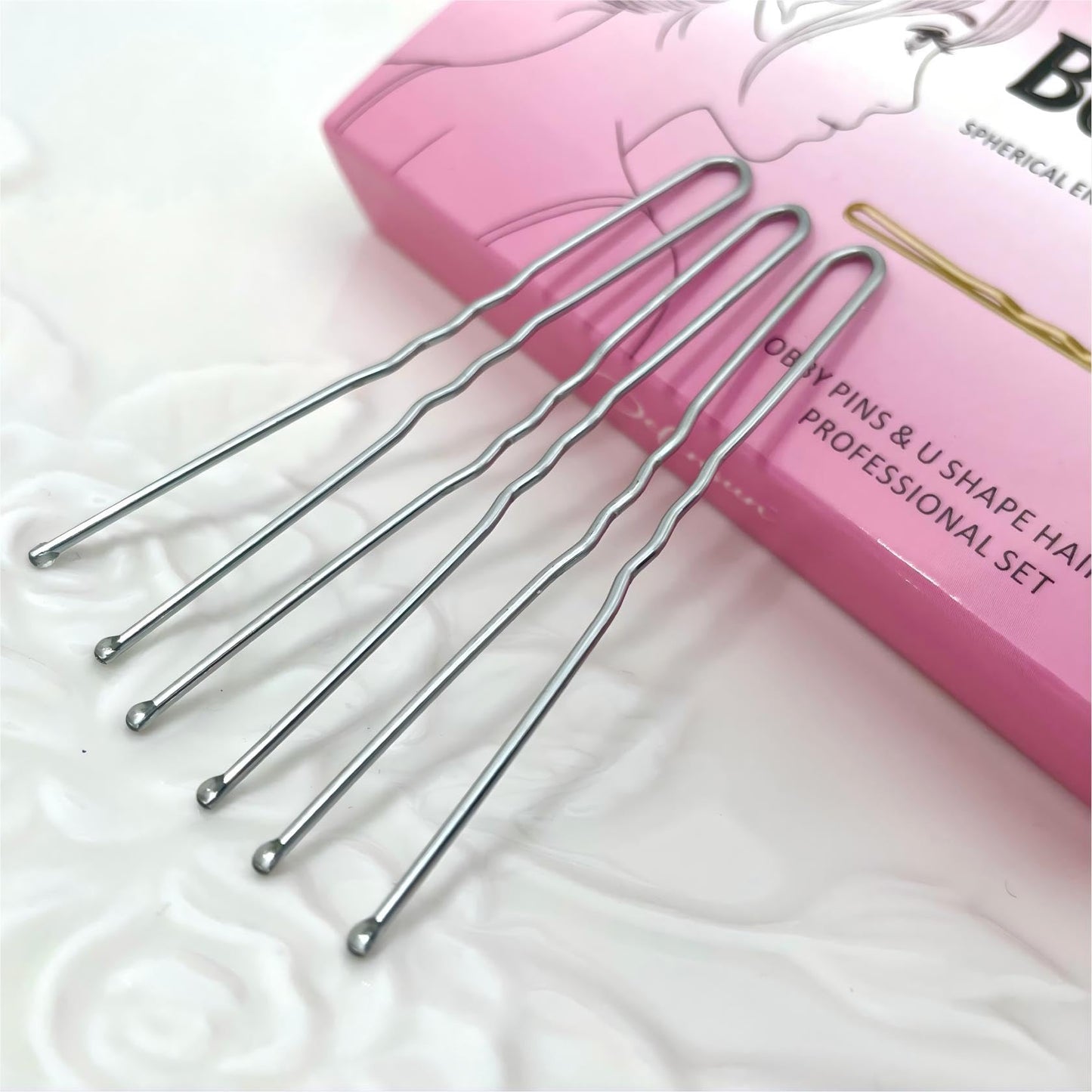 DEFENSUN 150 Pcs Silver U-Shaped Hair Pins, 2.75 Inch Strong Hold Bun Pins for French Twists, Non-Slip Premium Hairpins with Storage Box for Women Girls Thin Thick Hair Updo Braid Wig