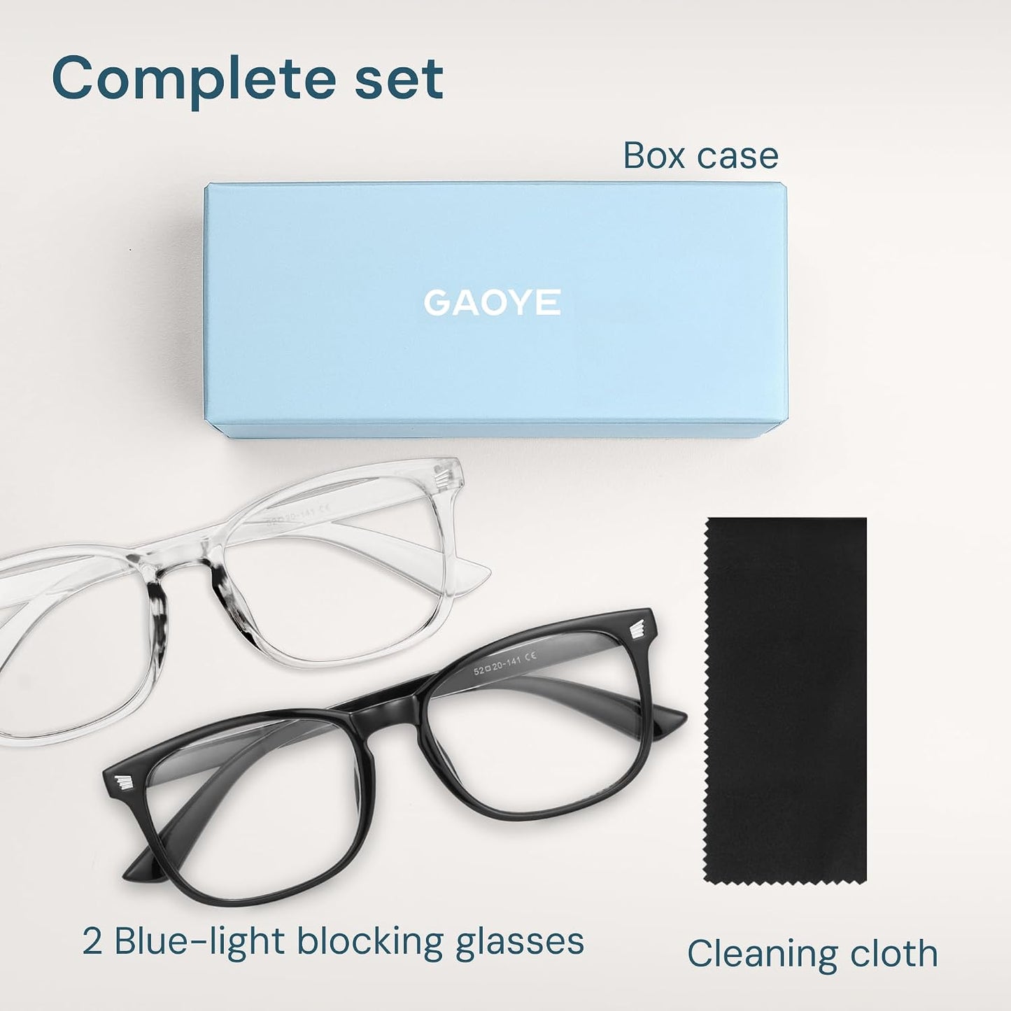 Gaoye Blue Light Blocking Glasses - Square Eyewear Frames for Men & Women | Anti-UV Computer Gaming Specs