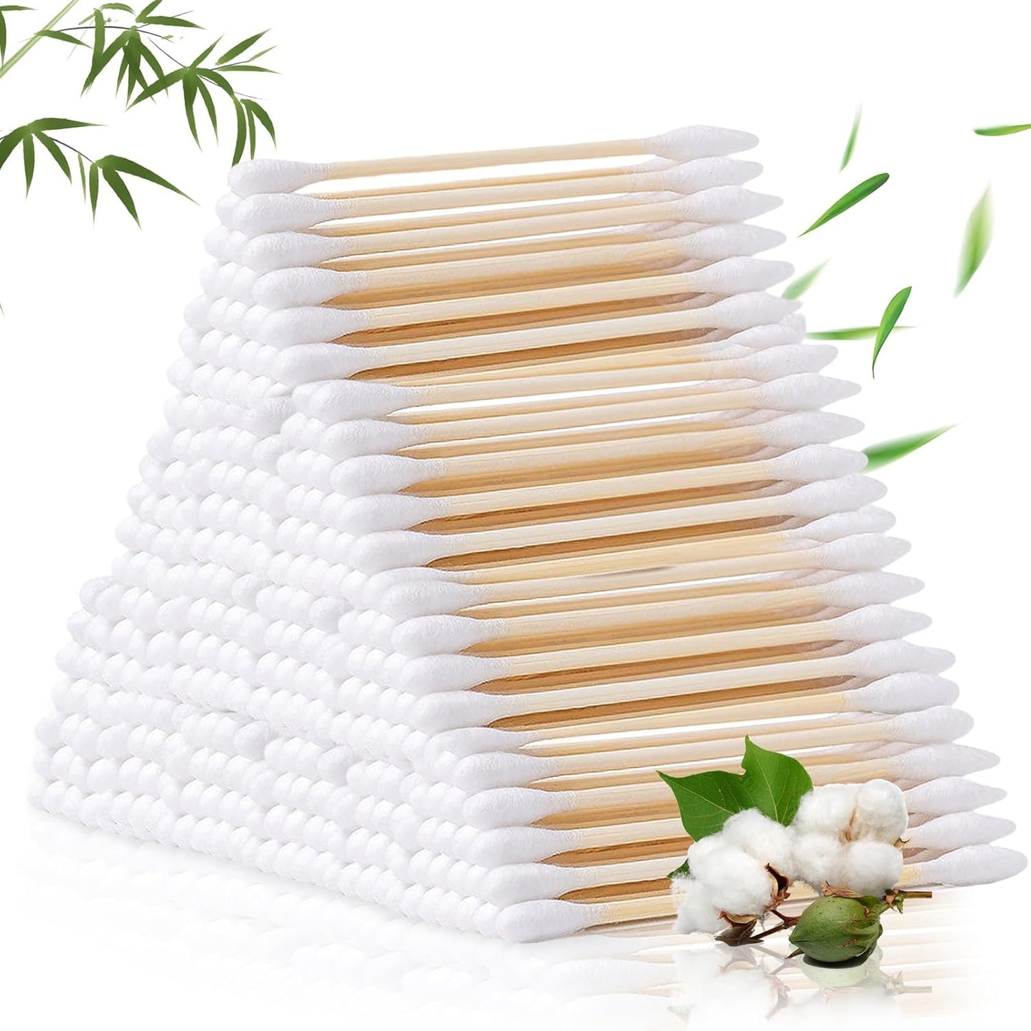 Organic Baby Cotton Swabs - Chlorine-Free & Biodegradable Q-tips | Hypoallergenic, Gentle for Newborns (220 Total)