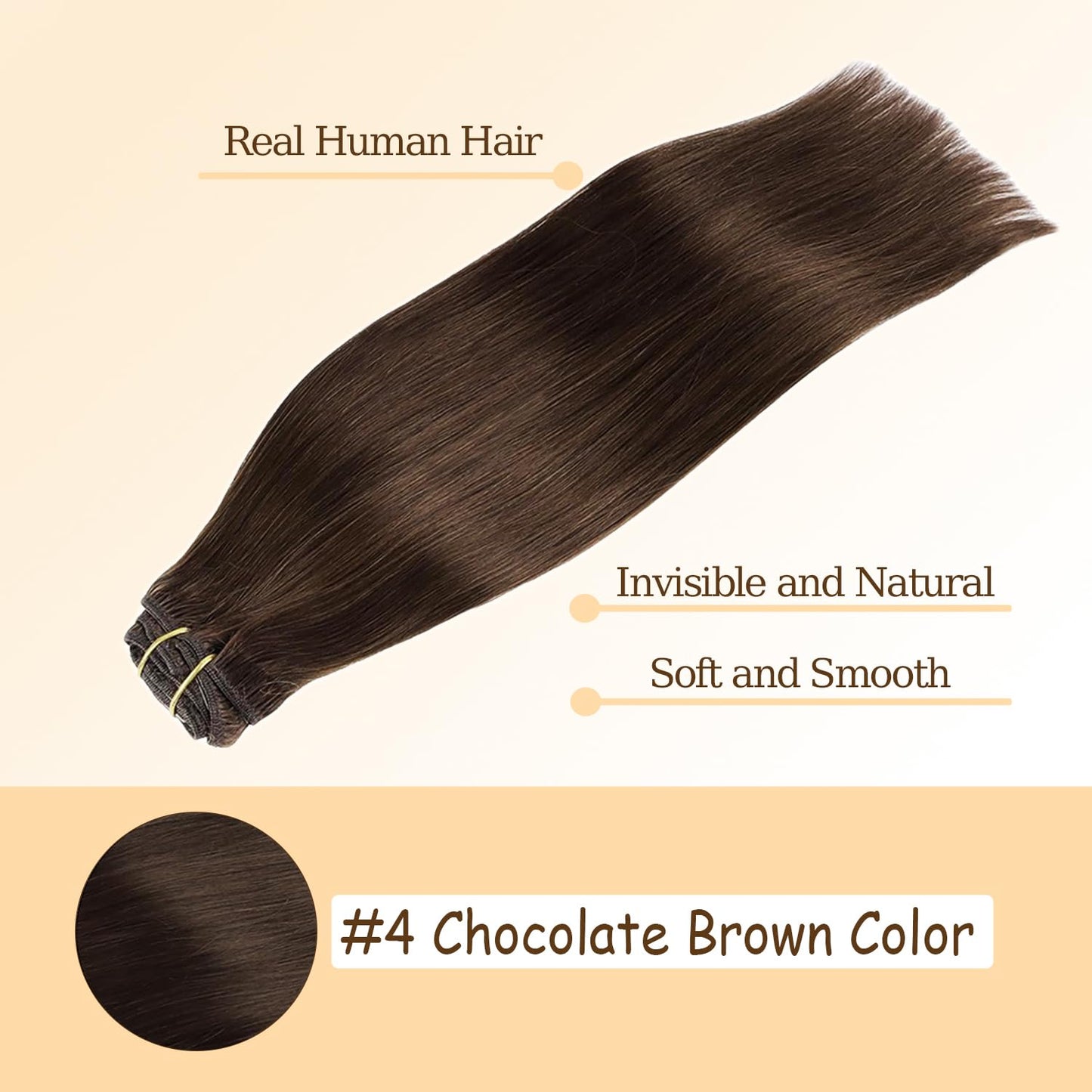 #4 Brown Clip in Hair Extensions Real Human Hair,32 Inch 120g/7Pcs,Full Shine Dark Brown Remy Human Hair,Chocolate Brown Straight Clip ins Brazilian Virgin Hair Extensions