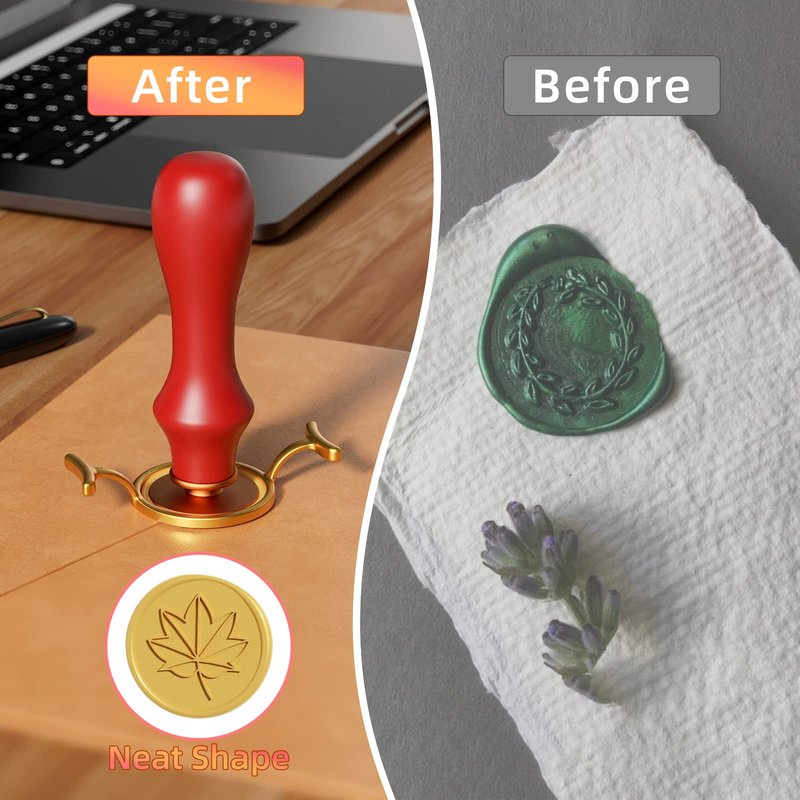 5PCS Metal Wax Seal Molds for 1 Inch Stamp, Rings Set with 1PC Silicone Mat, Sealing Kit
