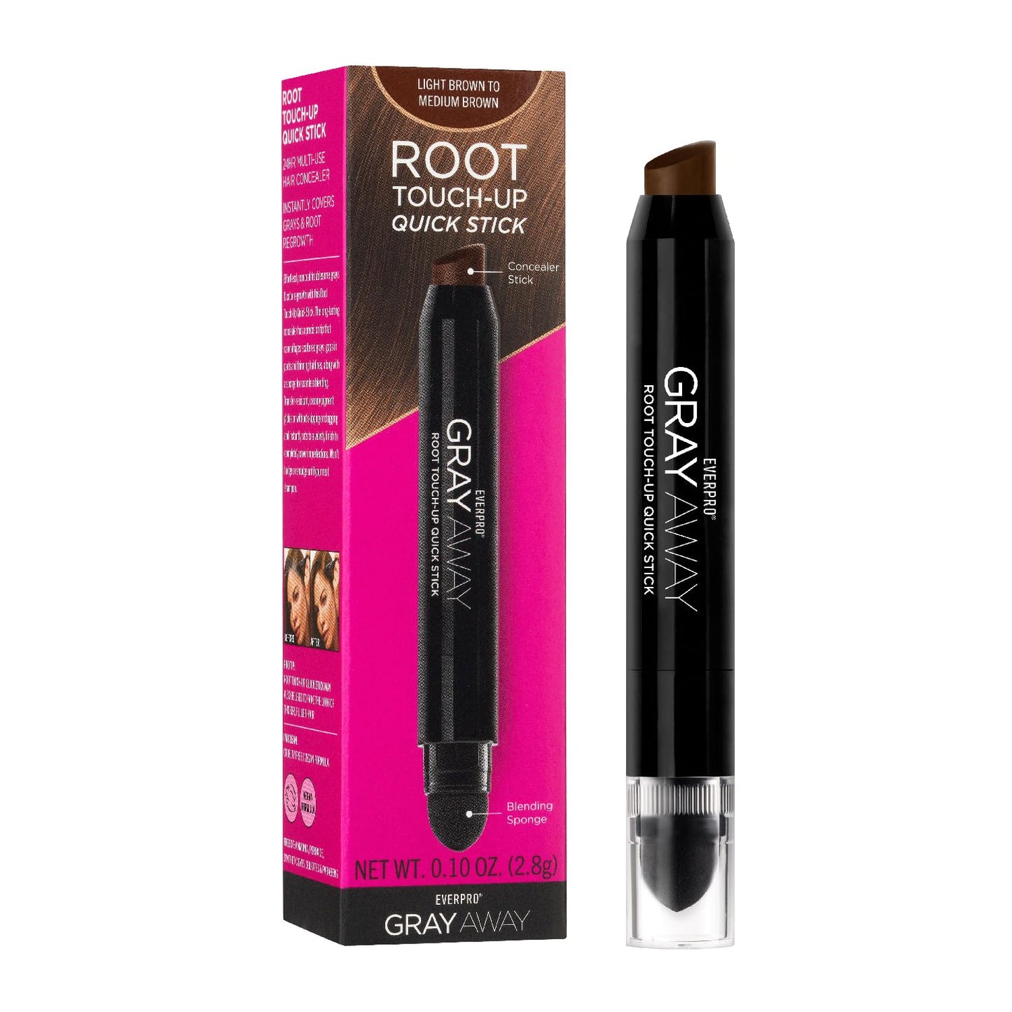 Gray Away Root Touchup Stick - Quick Application for Black/Dark Brown Hair | 0.1 Oz