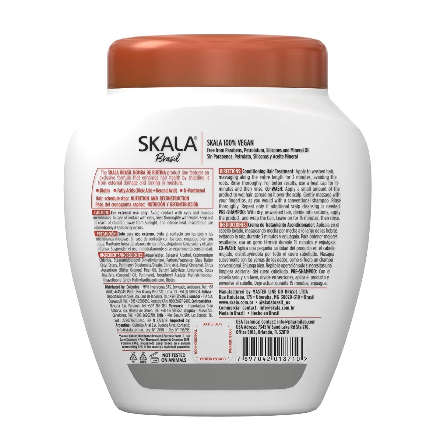 Skala Biotin 2-in-1 Treatment Cream & Leave-In Conditioner - Strength & Nourishment for All Hair Types | 35.2 oz