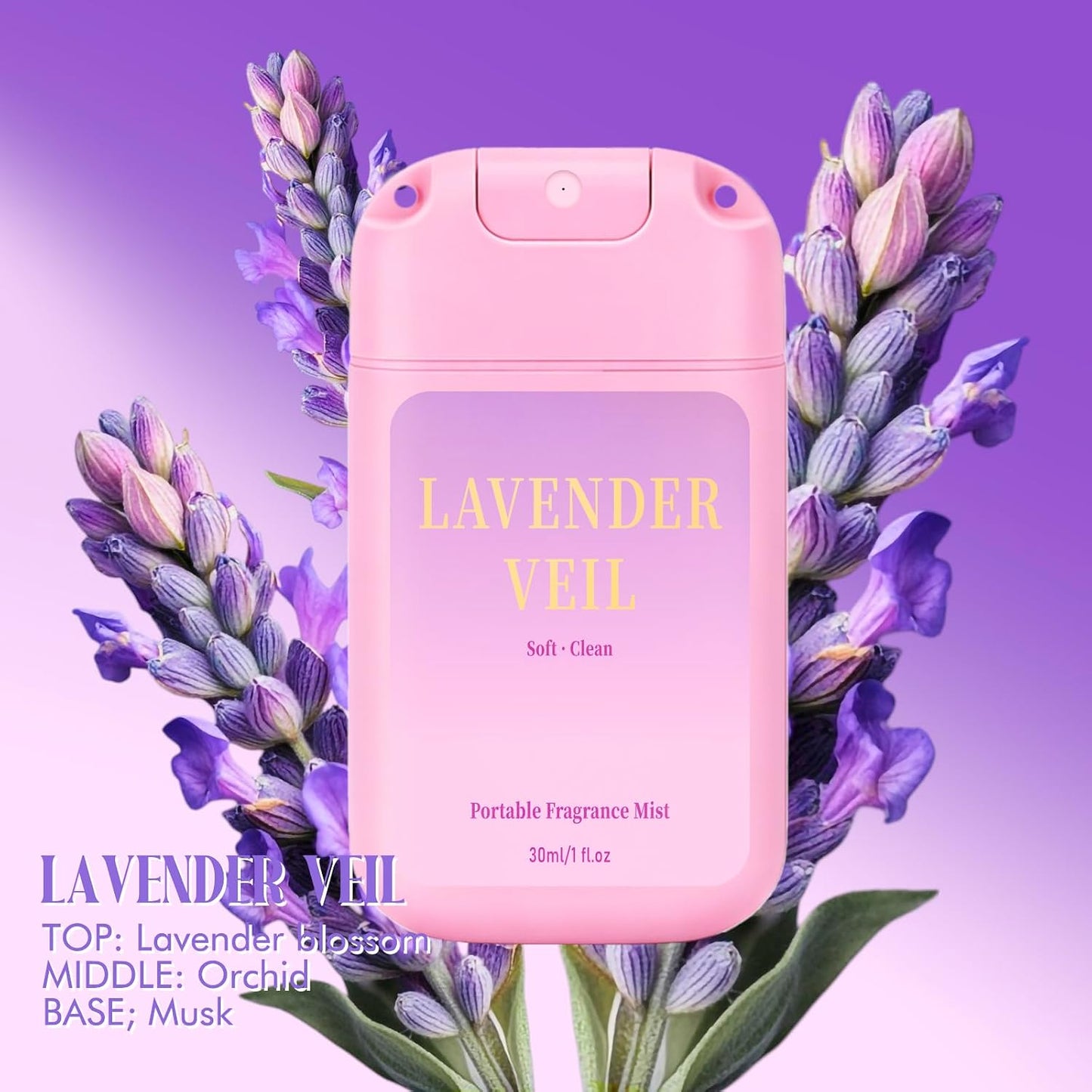 AQUA BLANCE Travel Size Body Spray - Portable Fragrance Mist Set | 3 Pack of Vanilla, Jasmine & Lavender (1 fl oz Each)