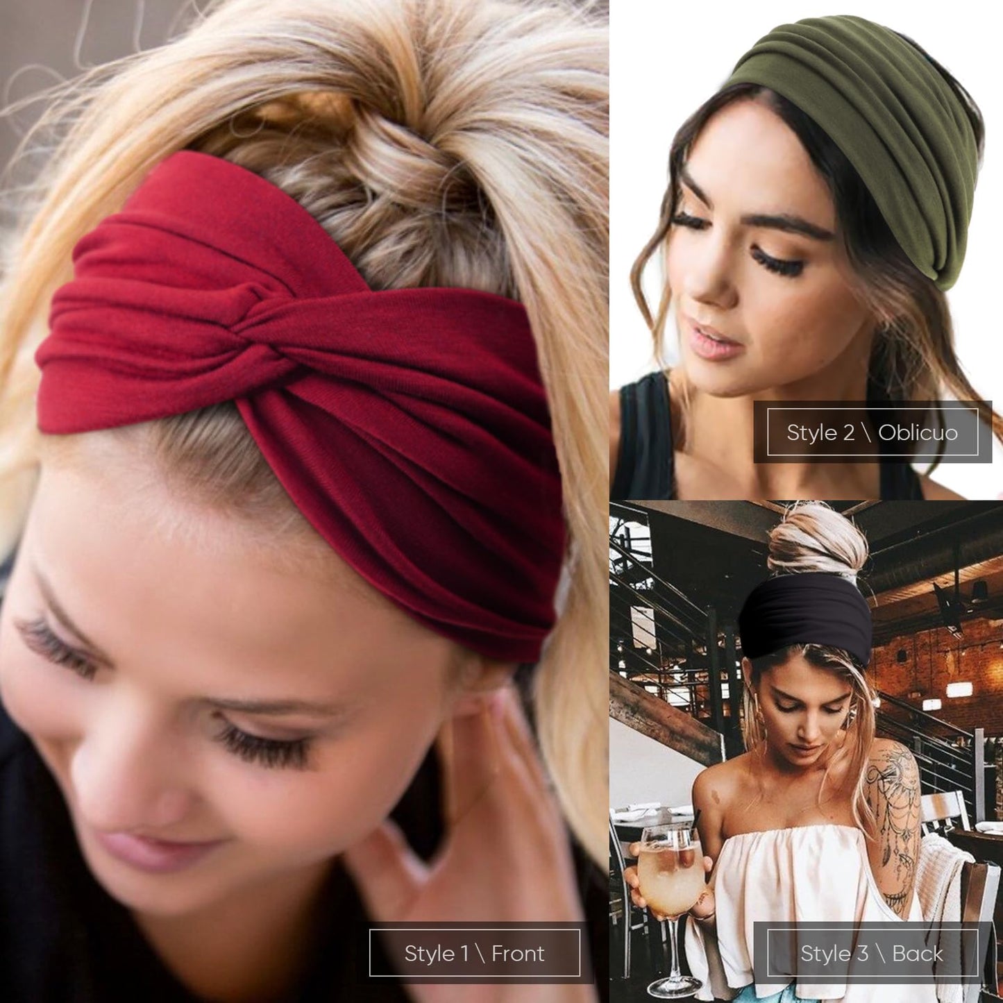 DRESHOW 6 Pack Extra Wide Headbands for Women Large Turban Headband Boho Head Wrap Elastic Hairbands Hair Twisted Knot Hair Accessories