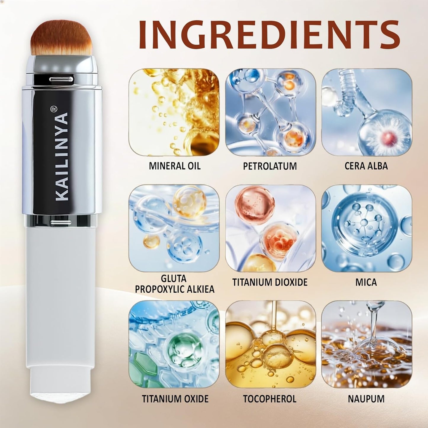 Korean Color Changing Foundation Stick - 2-in-1 Waterproof Hydrating Makeup | Dual-Ended Concealer, Shade 202
