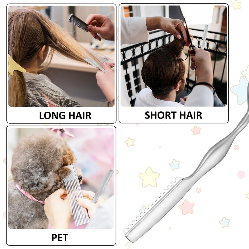 Professional Hair Thinning Razor for Cutting & Texturizing – Feather Styling Razor with 10 Replacement Blades, Barber Thinner for Women Men Kids – Salon & Home Use