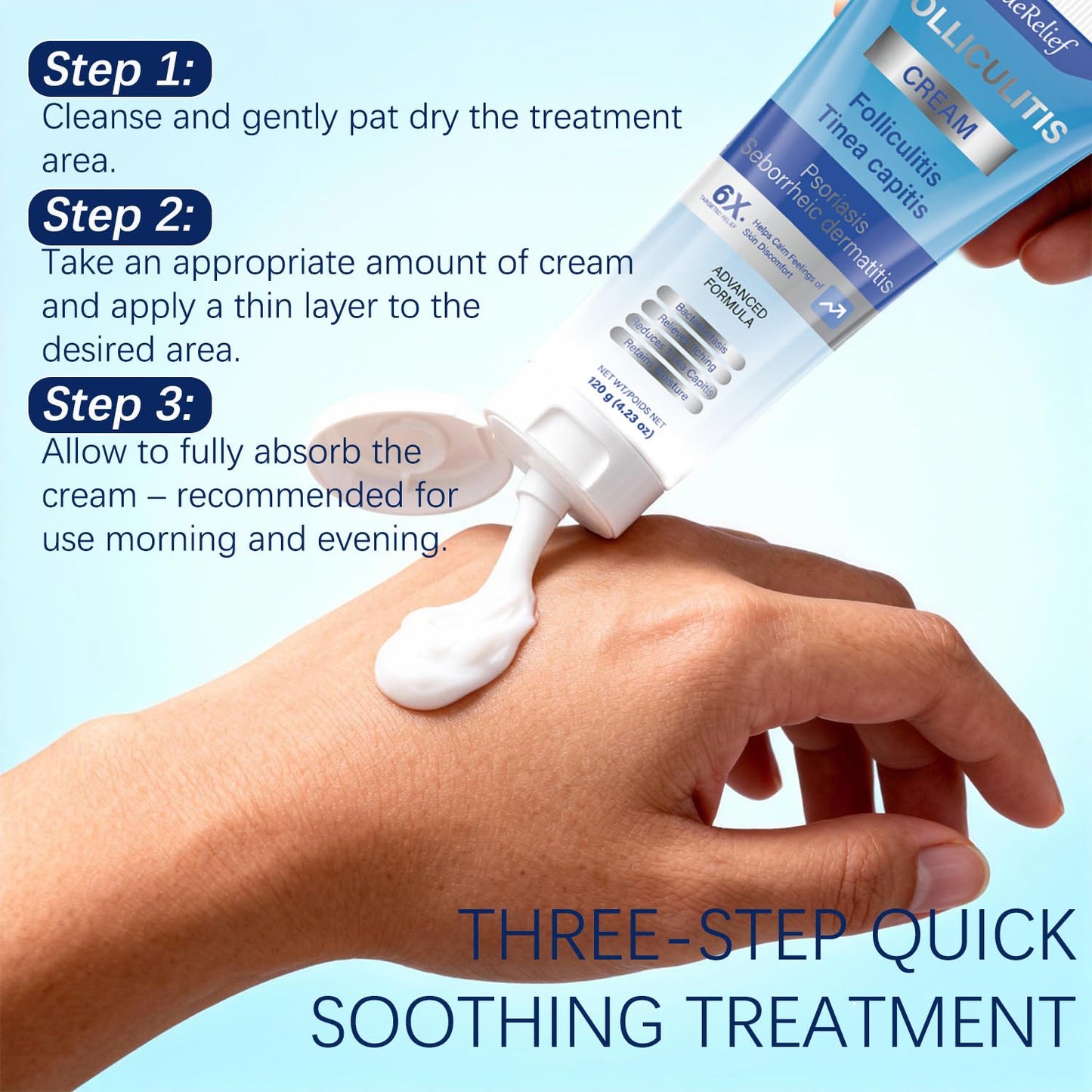 Folliculitis Cream - Soothes & Clears Bumps on Scalp, Face, Body | Ingrown Hairs & Razor Bumps Relief | 120g