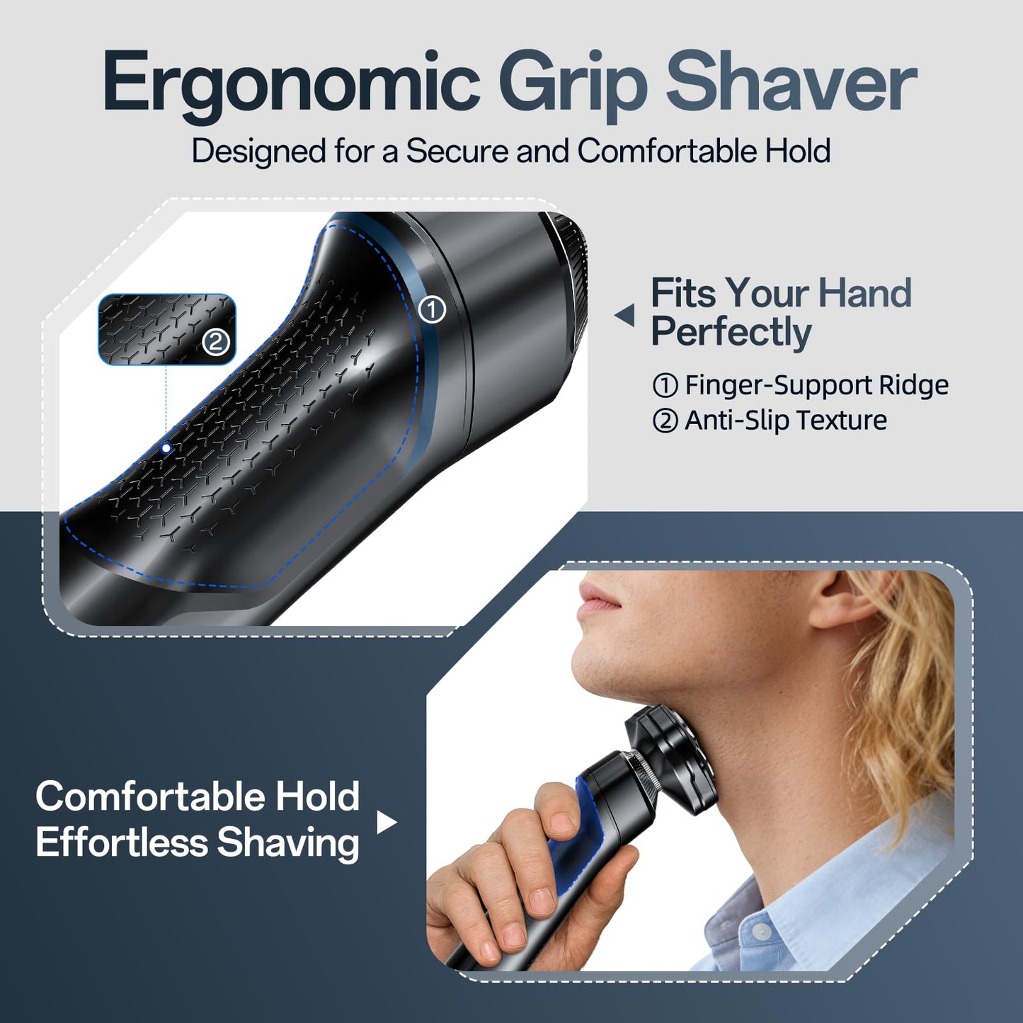 Electric Shaver for Men, New 3-in-1 Rechargeable Razor and Trimmer for Face, Beard, Nose, Close Clean Shave, Waterproof Wet/Dry Use, USB-C Charging, Men's Gift