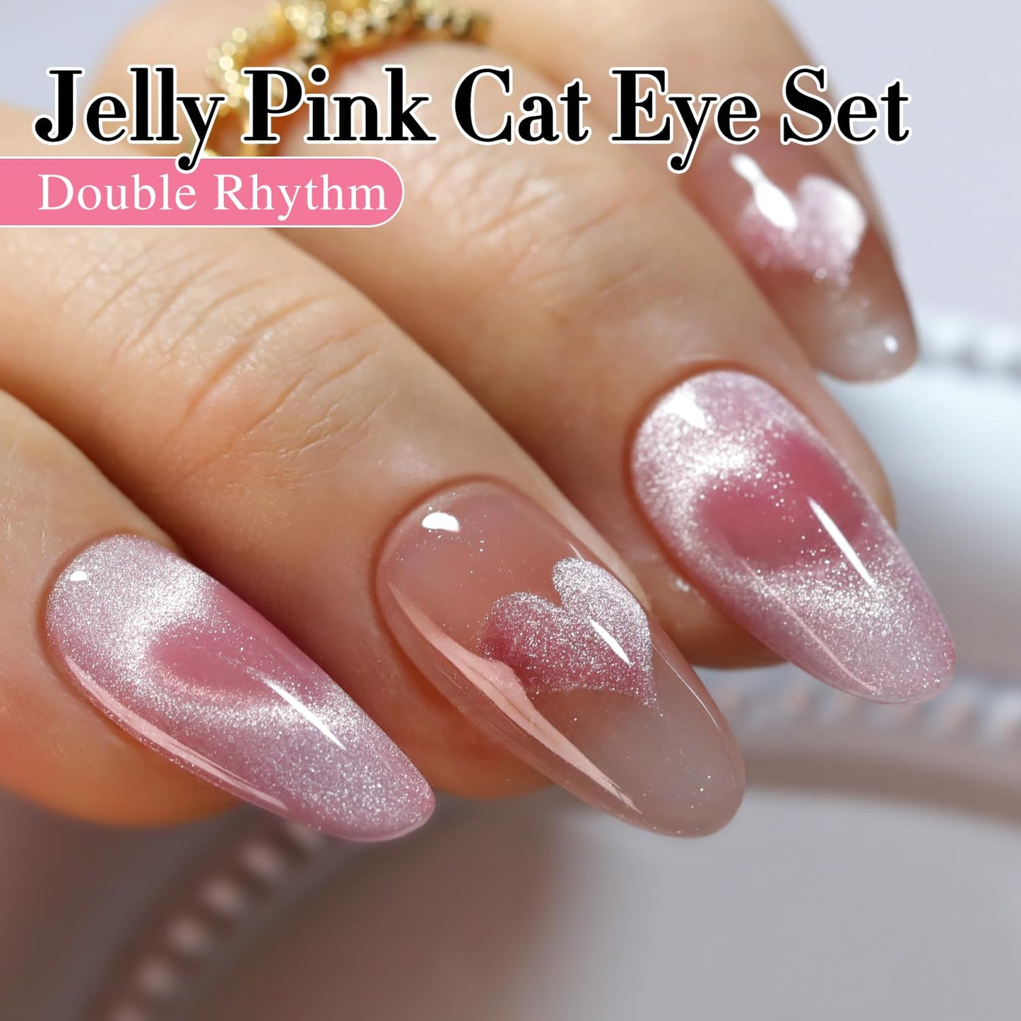 Cat Eye Gel Polish Set - 6 Shimmering Colors with Magnetic Holographic Effect | UV Nail Art Kit