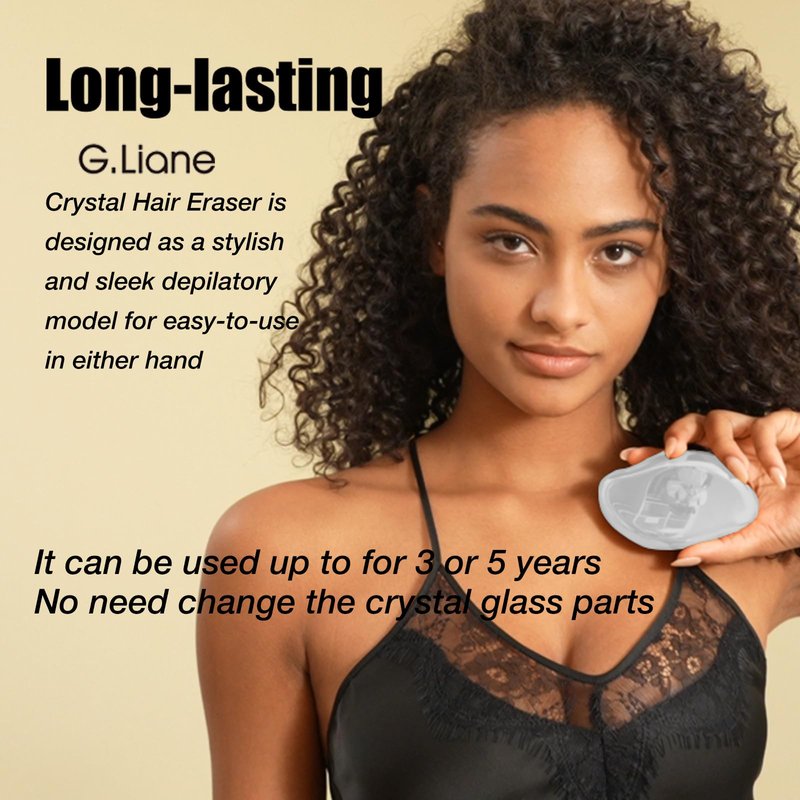 G.Liane Crystal Hair Eraser,Upgraded Painless Crystal Hair Remover,Effective Nano Glass Hair Removal Device and Skin Exfoliation,Body Epilator for Women and Men(Silver)