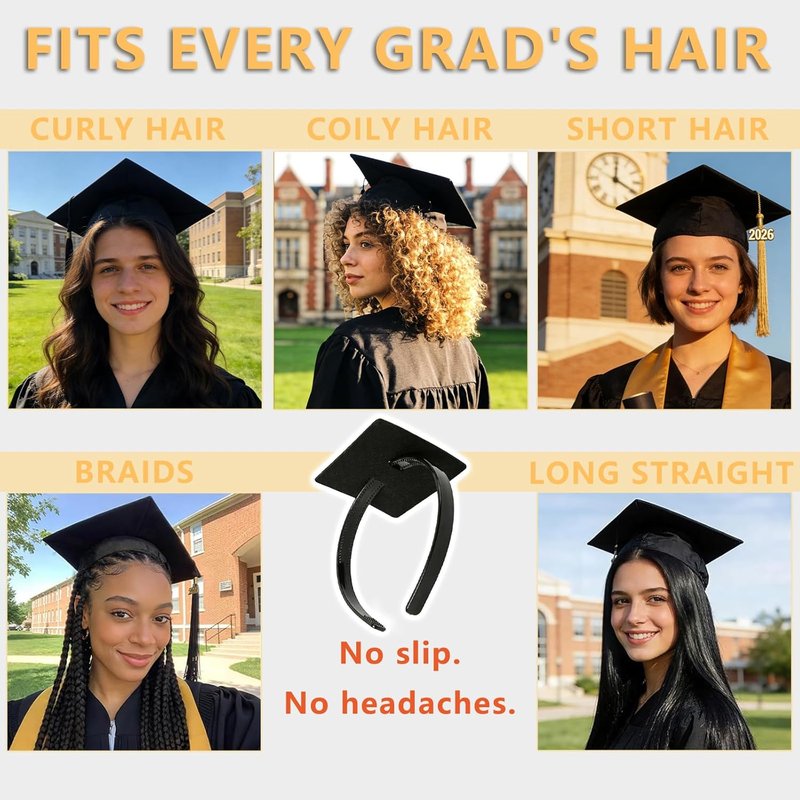 Graduation Cap Headband for Women - Firm Anti-Fall Hairband | Perfect Graduation Gift Accessory