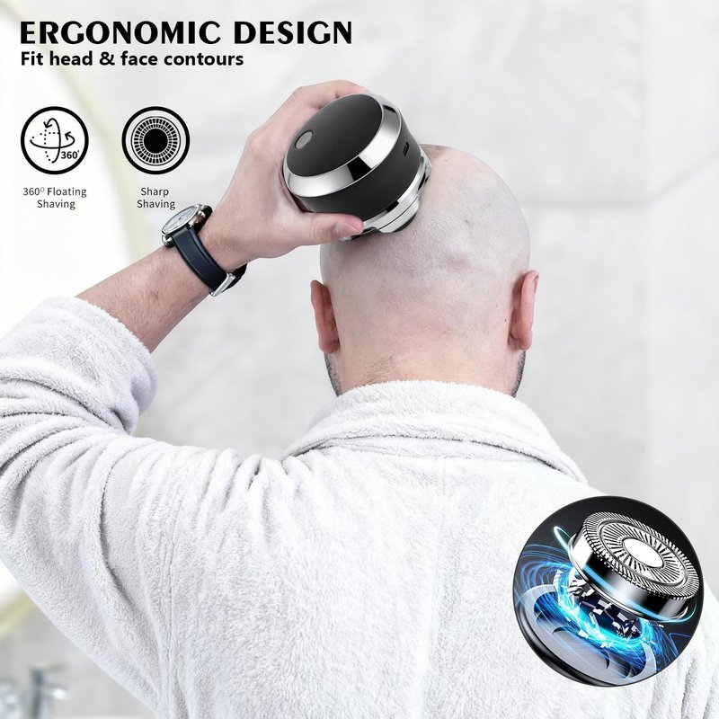 Head Shavers for Bald Men, Electric Shavers Razor, Rechargeable Bald Head Razor, 360°Close Shave for Men, 5D Magnetic Bald Head shavers Waterproof Mens Head Shaver for Wet/Dry Use (Silver)