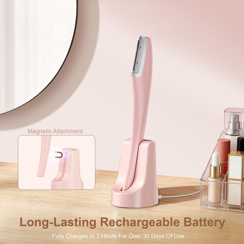 Sonic Dermaplaning Tool for Women Face,Peach Fuzz Remover with LED Light, 3 Speeds,Rechargeable Facial Hair Razor for Eyebrow, Cheeks, Upper Lip - Includes 5 Blades
