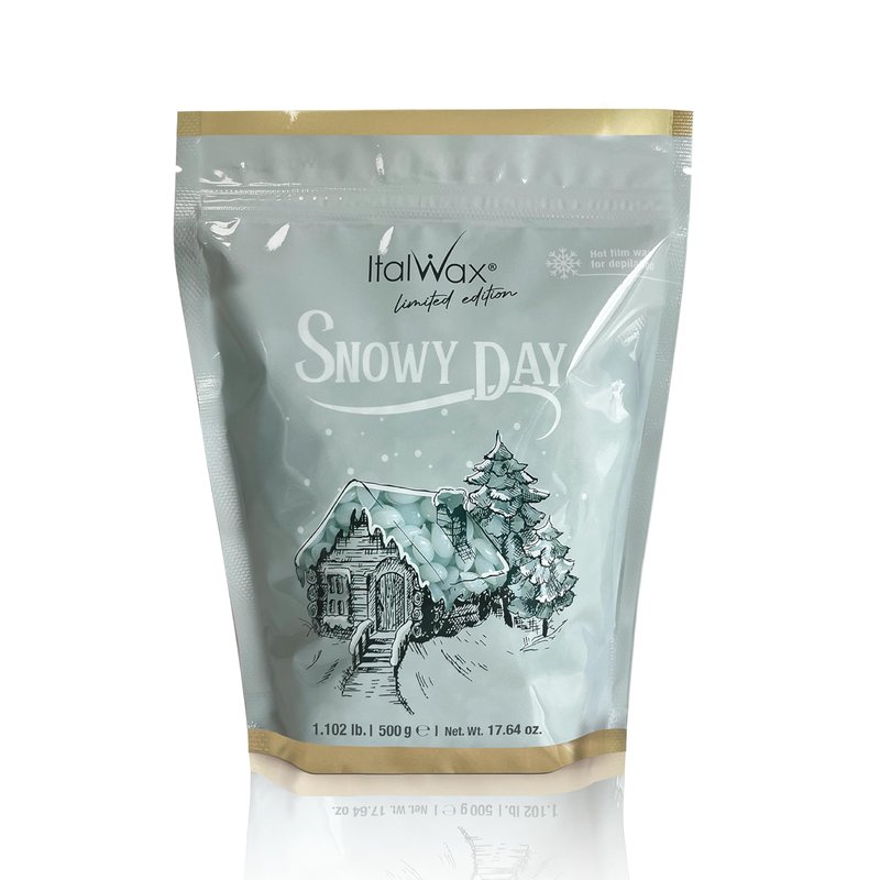 Italwax Snowy Day - 500g / 1.1 lb - Hard wax beads for hair removal - Transparent wax - Synthetic formulation ideal for sensitive skins - Recommended for Bikini Area and Armpits