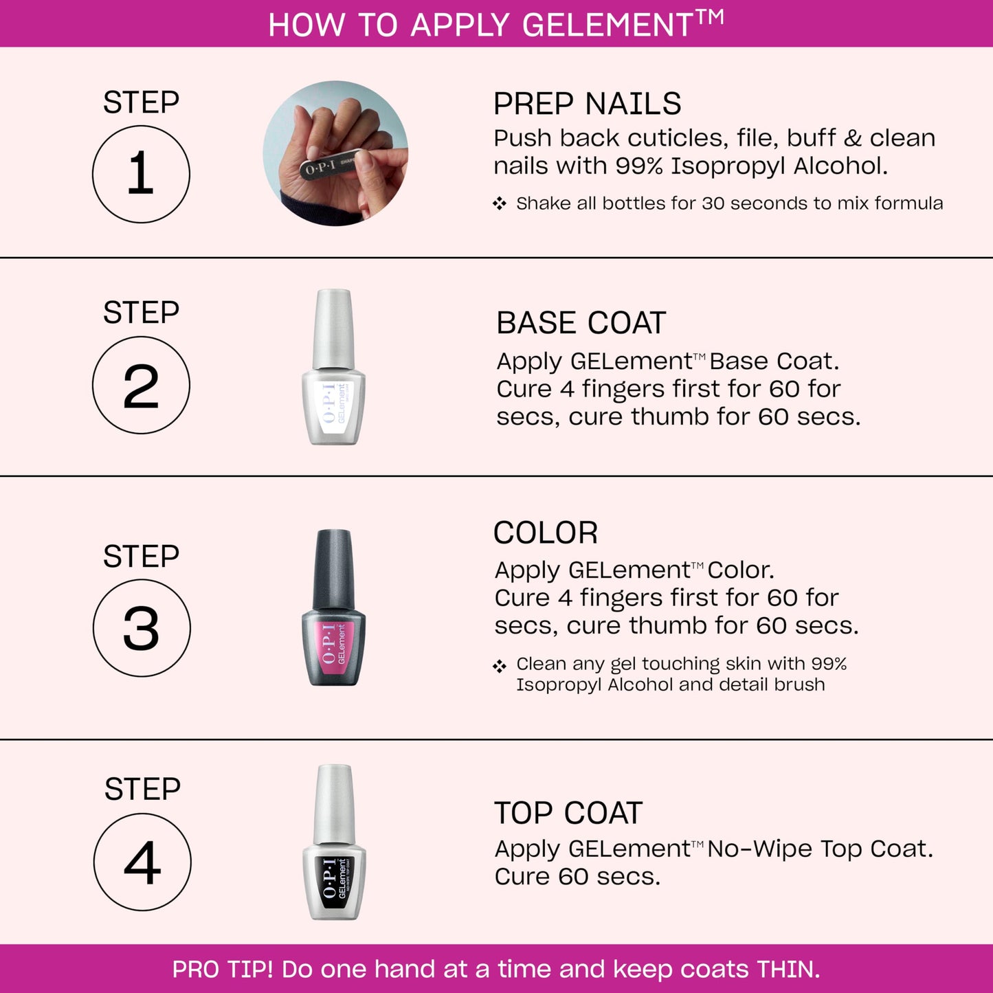 OPI GELement Clawberry Margarita | Opaque Bright Hot Pink Crème LED Cure Gel Nail Polish | DIY Salon Quality Gel Manicure | Vegan Formula, Durable Wear with High Shine Finish | 0.3 Fl Oz.