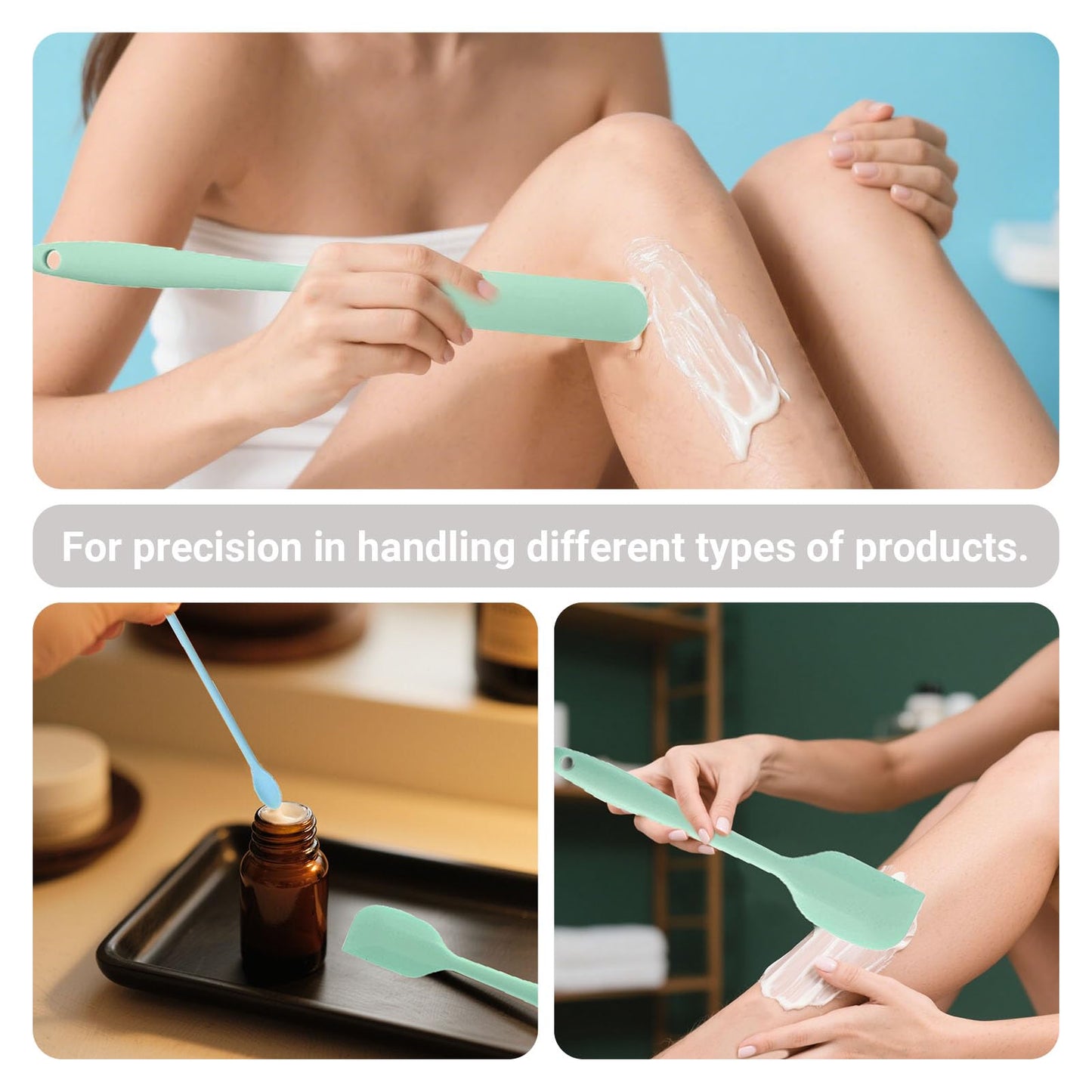 9 Pieces Wax Stick Non-stick Wax Spatulas Silicone Reusable Beauty Makeup Spatulas Different Sizes Silicone Scrapers for Cosmetic Bottles Hard Wax Stir Sticks Set Hair Removal Waxing Applicator