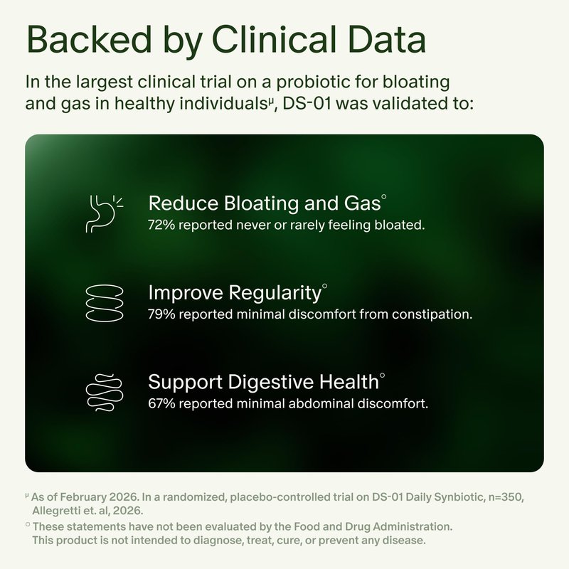 Seed DS-01 Daily Synbiotic - Prebiotic and Probiotic for Women & Men - Digestive Health, Gut Health, Immune Support, Bloating & Constipation Relief - Vegan & Shelf-Stable - 30-Day Starter (60ct)