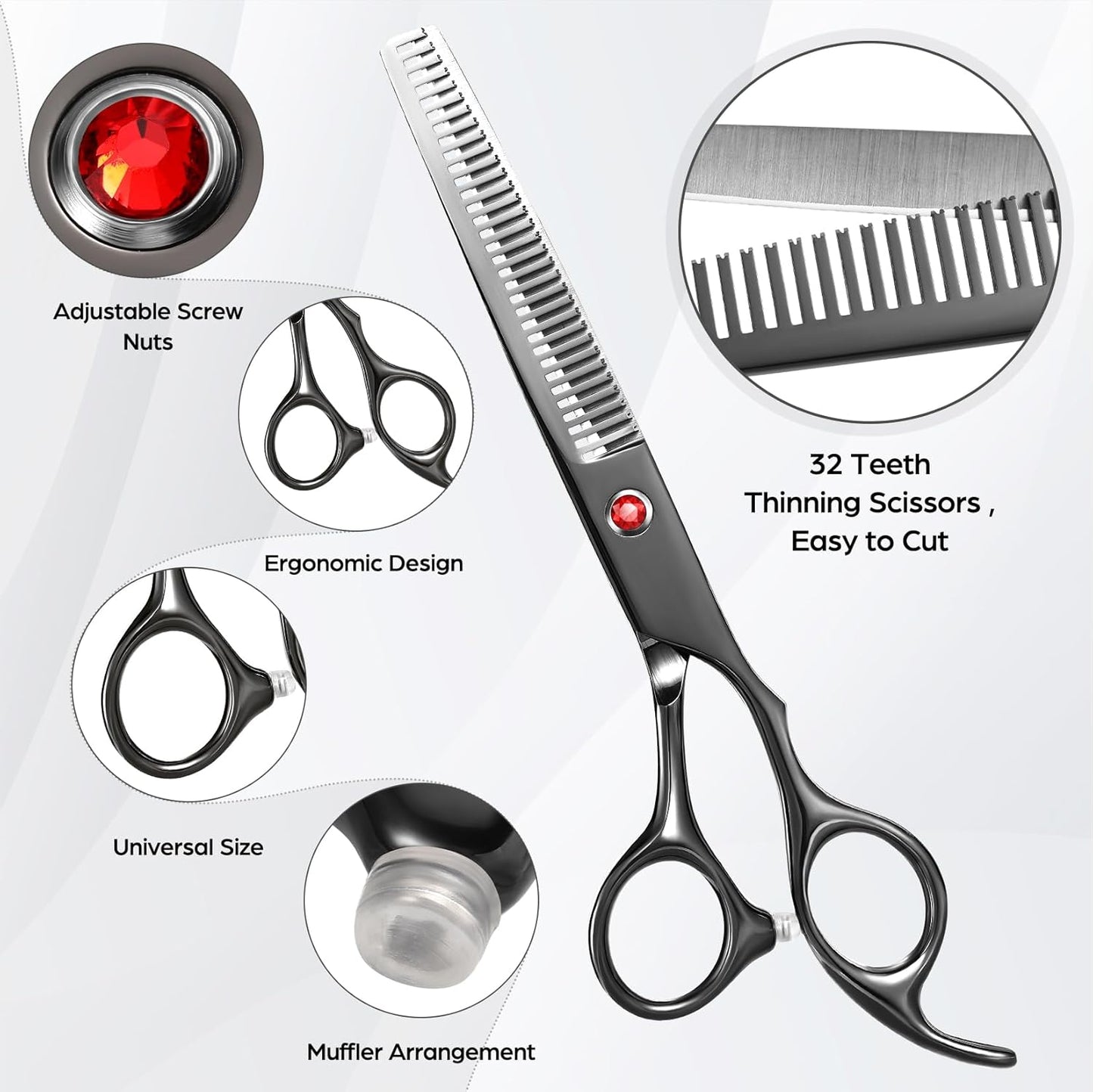 Professional Hair Cutting Scissors - Multifunctional 7.8" Straight & 7.0" Thinning Shears | Perfect Gift for Family & Friends
