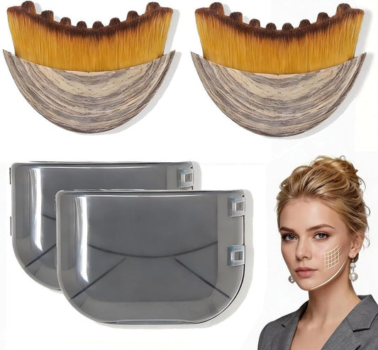 Lymphatic Contour Face Brush Set - Dry Brushing Massager for Drainage & Jawline Sculpting | Ergonomic Design (2PCS)