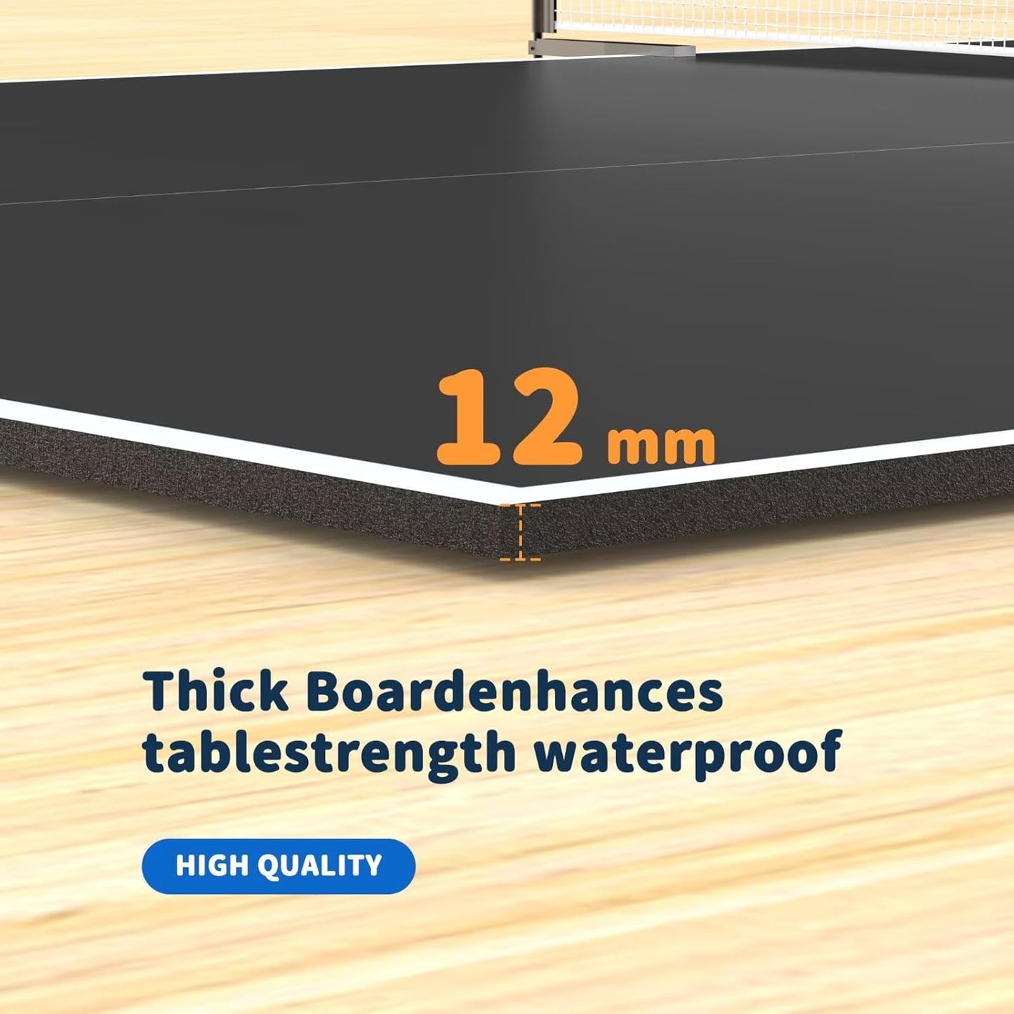 Ping Pong Table Topper - 8x4 FT Foldable Table Tennis Conversion Top with Net & Foam Padding | Ideal for Family Game Rooms