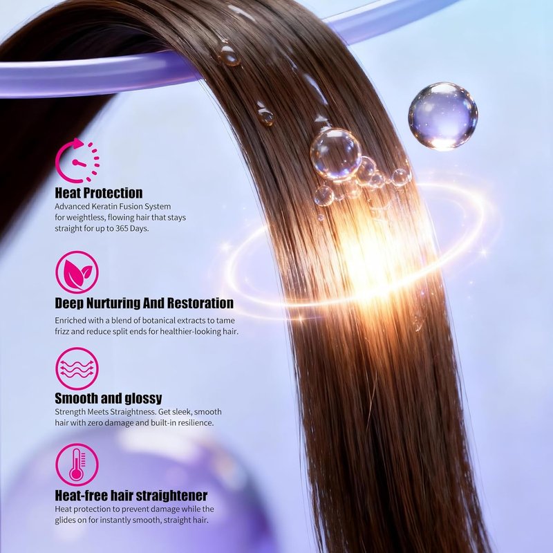 Hair Straightening Cream - Moisturizing Formula with Argan Oil & Avocado | 100ml Comb Applicator