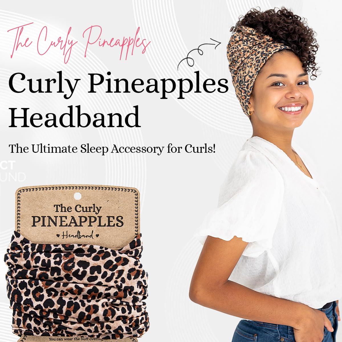 Curly Hair Headbands for Women - Stretchy Non-Slip Wide Design | Soft Cloth Yoga Workout Band (Cheetah, Pack of 1)