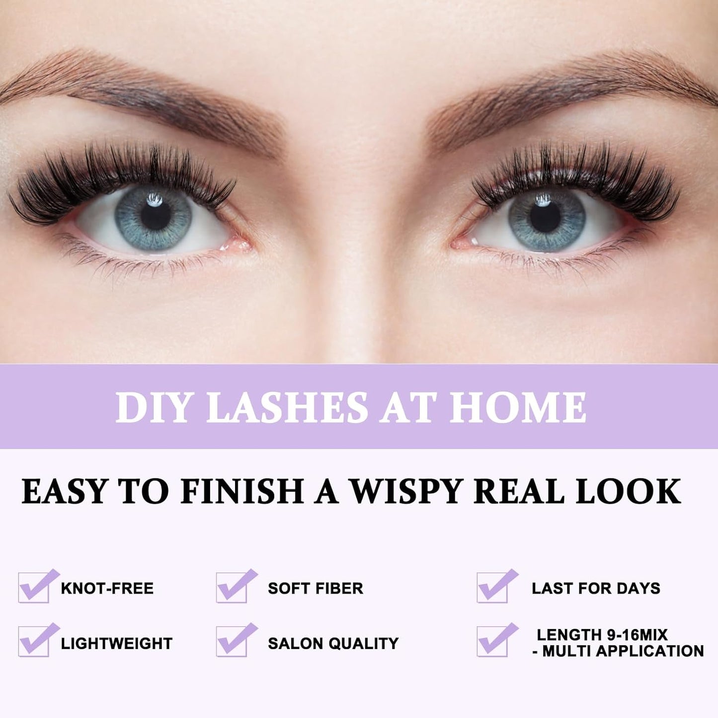 Lash Clusters 280PCS - Natural Wispy Eyelash Extensions 9-16mm | Soft Thin Band for DIY Comfort