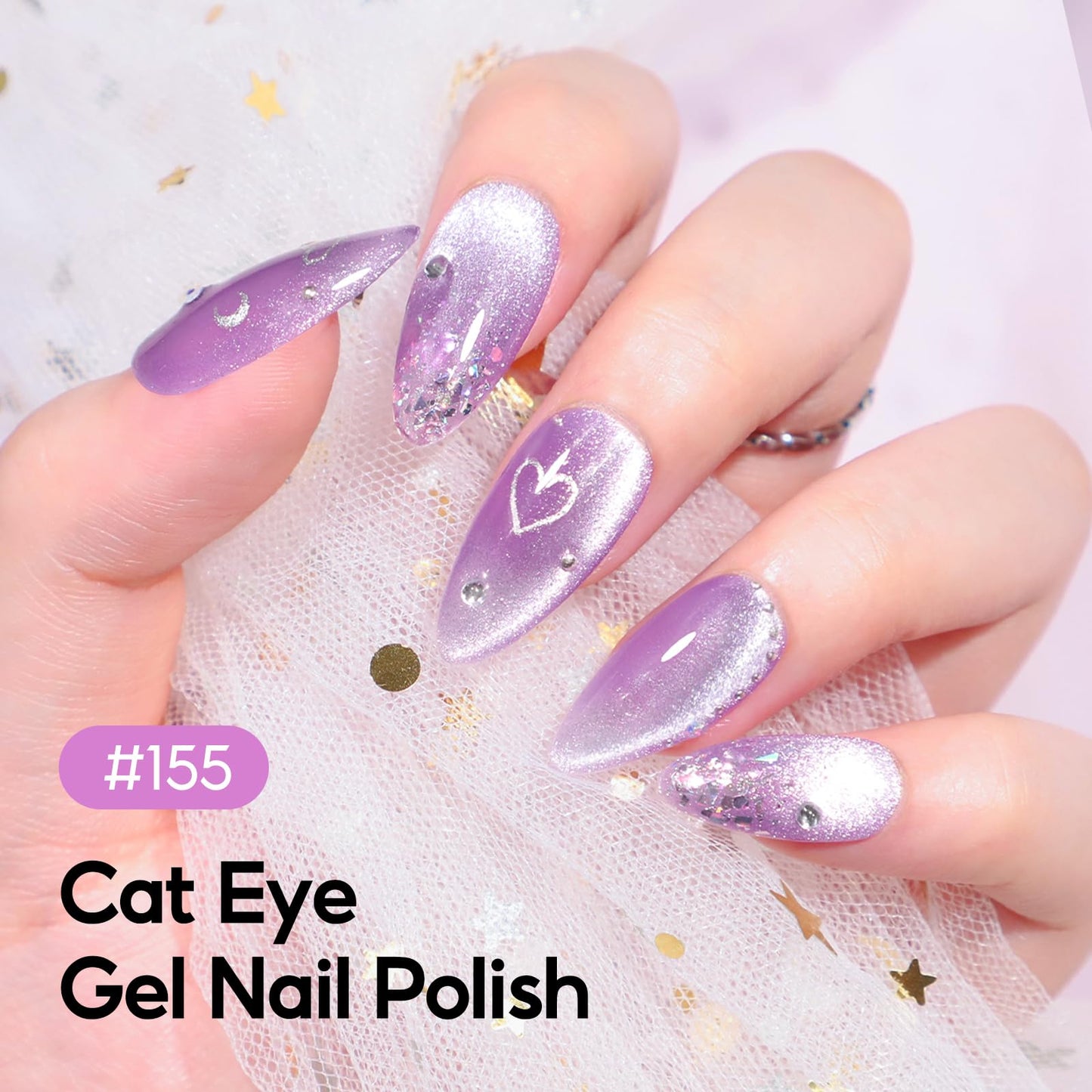 PEACECOLOR Cat Eye Gel Nail Polish Set, 6 Colors Spring Blue Green Pink Glitter Manicure Starter Kit for Salon Need Lamp Curing Nail Art DIY at Home1