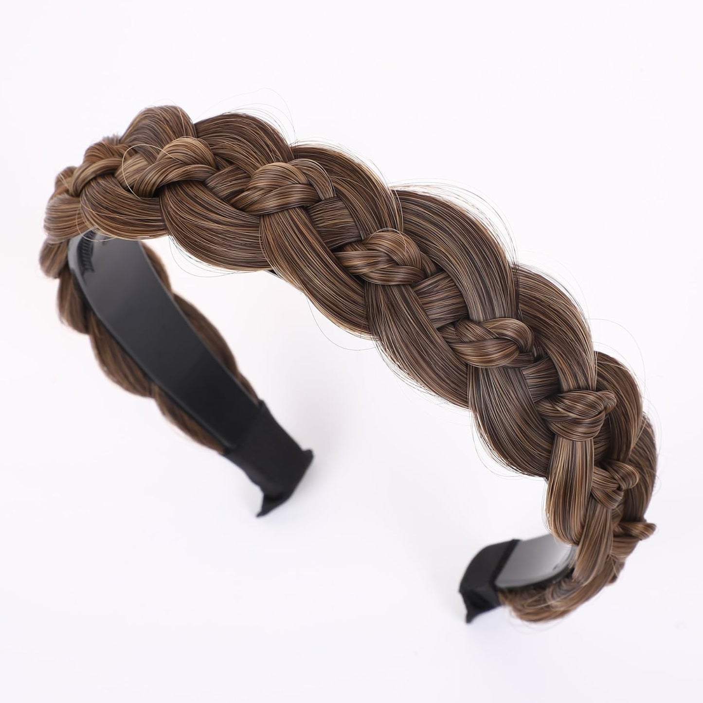 Braided Headband - Fishtail Synthetic Hairpiece for Women | Chocolate Dark Color