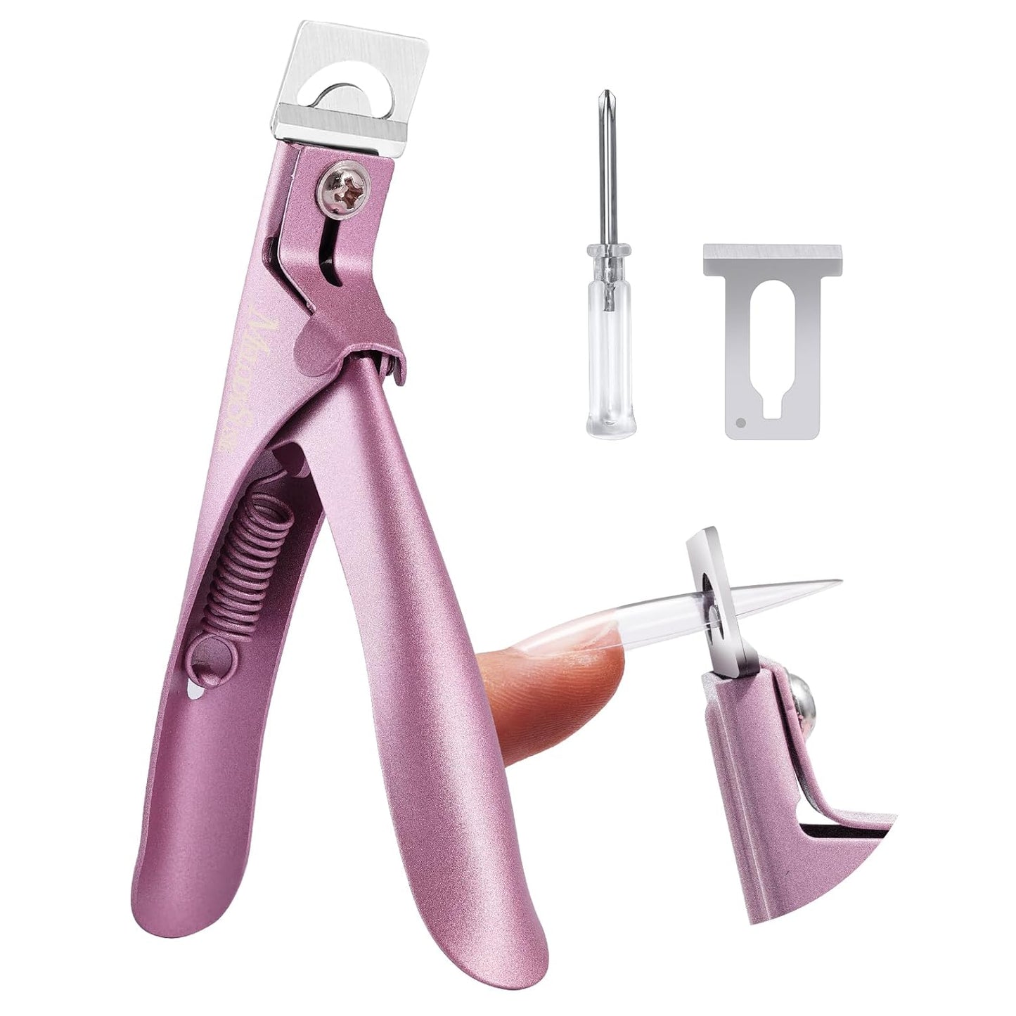 Acrylic Nail Clippers - Adjustable Stainless Steel Trimmer for Fake Nails | Manicure Tool in Plum