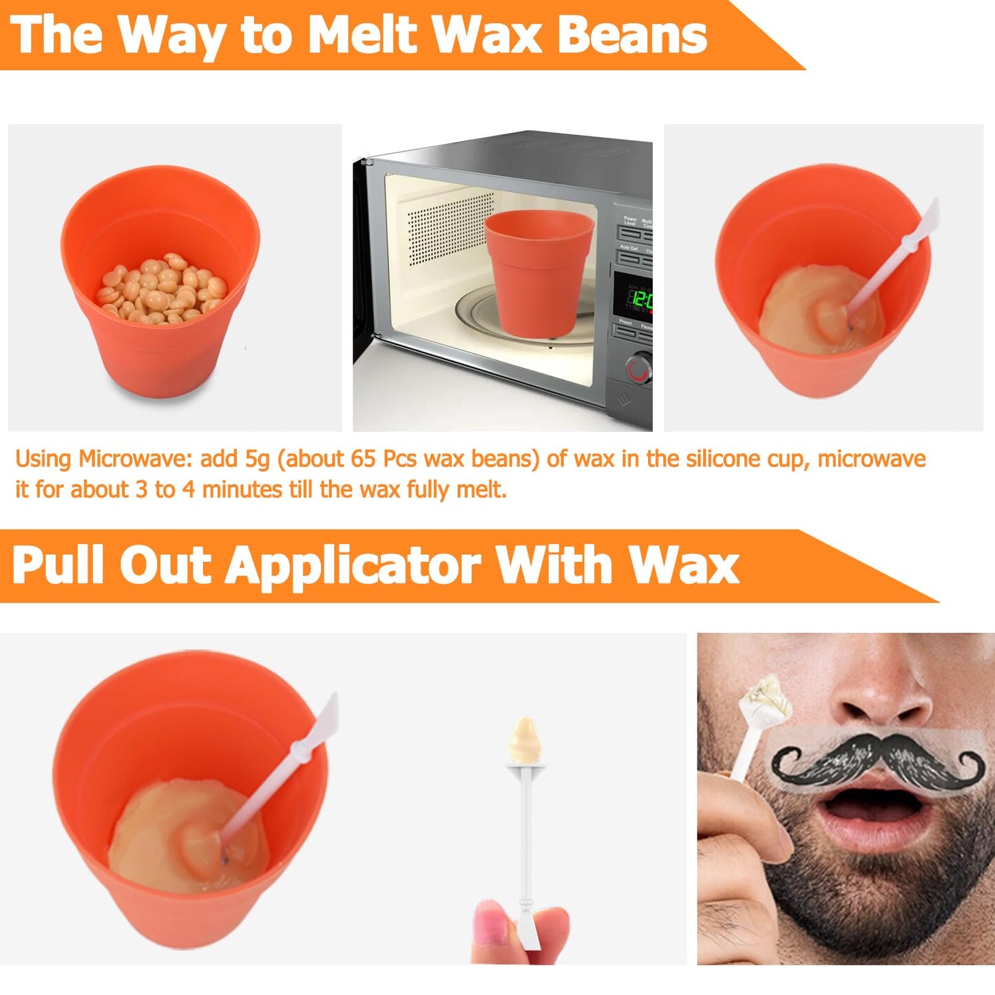 120g Long-Lasting Nose Hair Waxing Kit with 48 Applicators | Painless and Easy Mustache Guard | CoFashion Nose Hair Remover for Men and Women