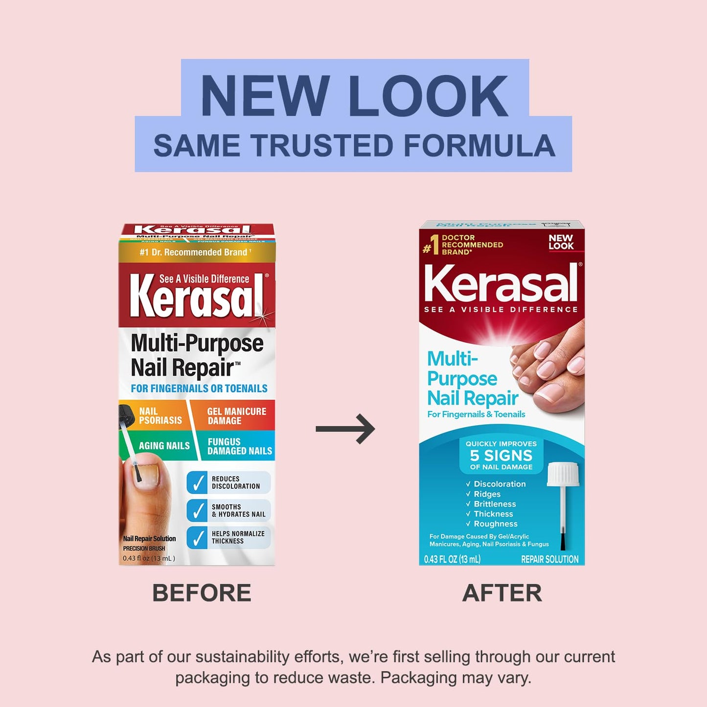 Kerasal Nail Repair Solution - Restore Discolored & Damaged Nails | 0.43 Fl Oz