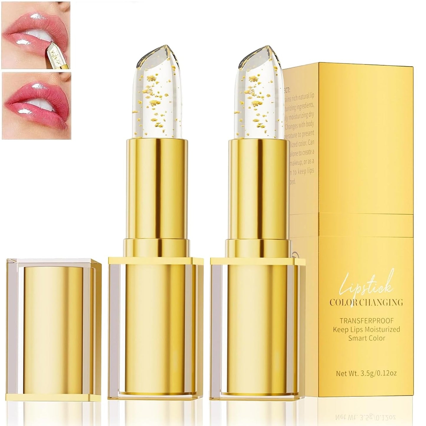 True Tone pH Adjusting Lipstick Set - Color-Changing Transferproof Lip Gloss | Long-Lasting Moisturizing Formula