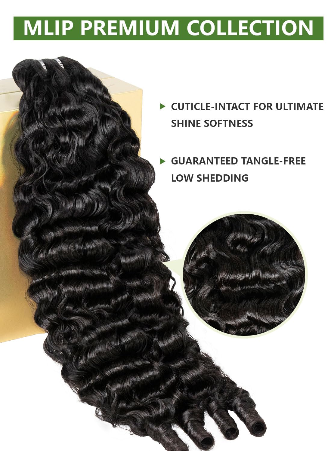 Mlip Premium Burmese Curly Bundles Human Hair 20 22 24 Inch Natural, 100% Raw Virgin Hair, 3X More Durable & Tangle,Free for Women Sew,In Weaves, Luxury Hair Solutions