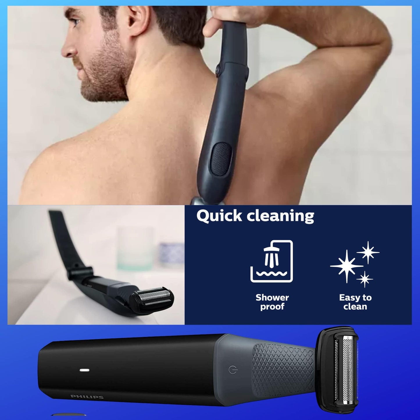 Philips Norelco Body Groomer Series 5000 Body Shaver, Body Hair Trimmer for Men, Showerproof Manscaping Groin Trimmer for Men