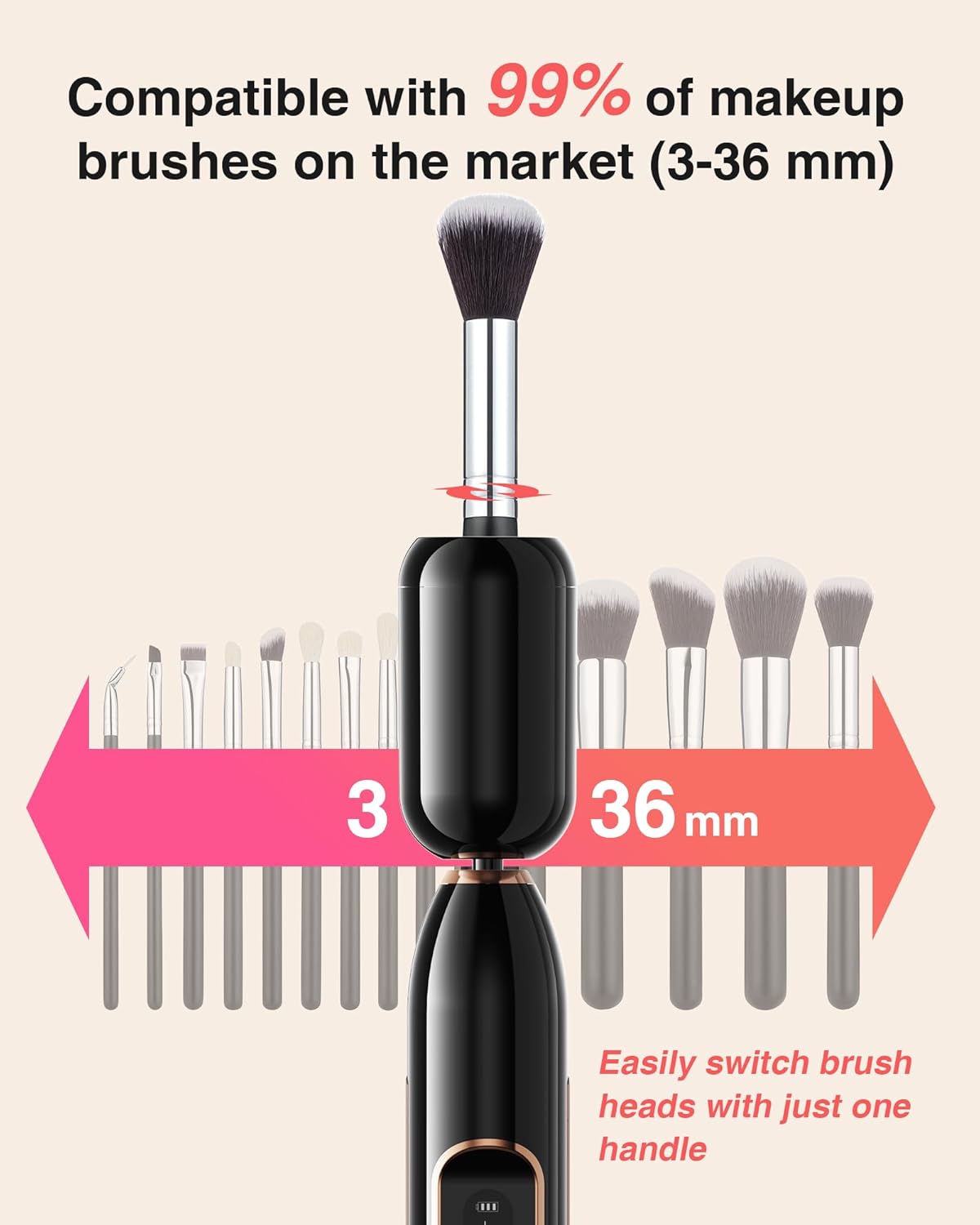 Electric Nail Drill - 2-in-1 Nail File & Makeup Brush Cleaner | Portable, Rechargeable, Ultra Low Noise, 1500 mAh Battery