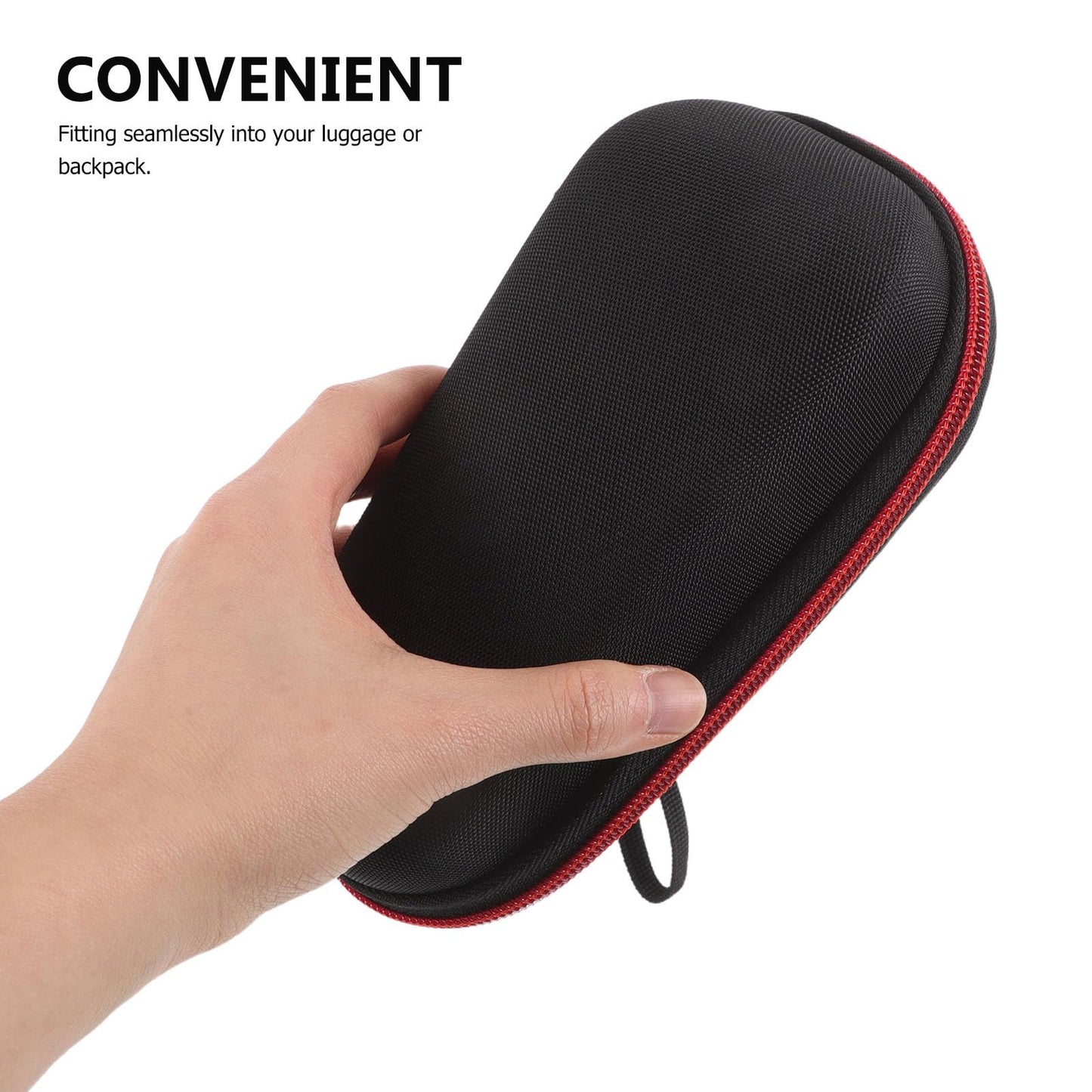Uonlytech Portable Shaver Storage Case with Dual Zippers, Small Protective Razor Organizer Bag for Travel and Outdoor Use, Shockproof Anti-pressure Beard Trimmer Holder in Red